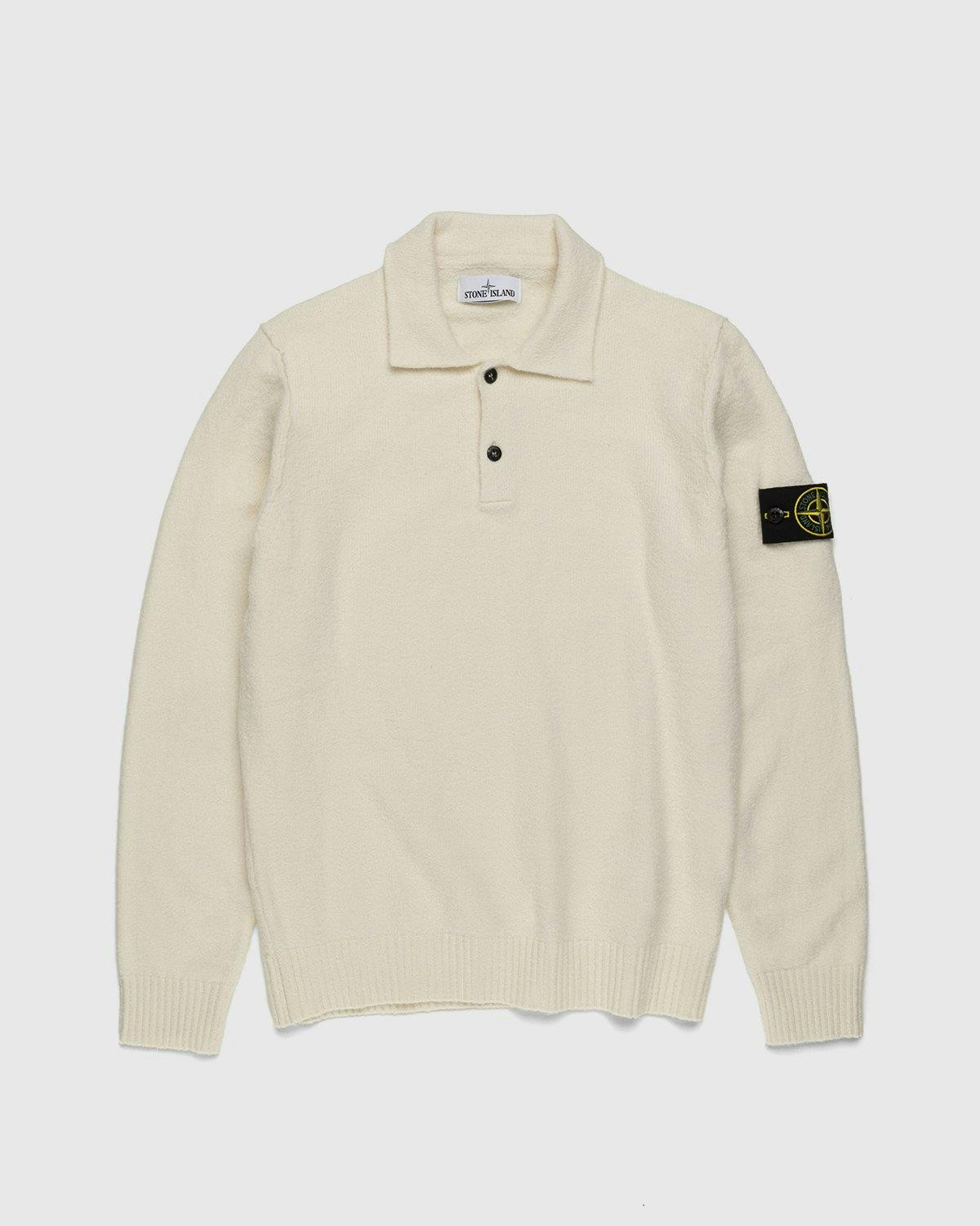 Stone Island - 549D2 Knit Polo Shirt Natural - Clothing - White - Image 1