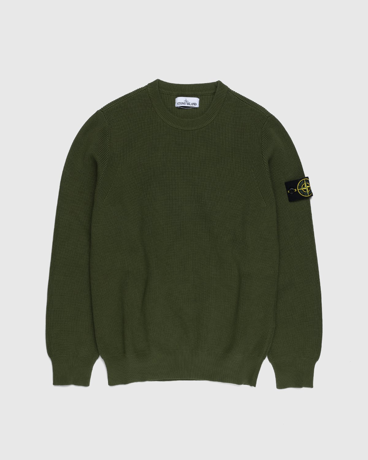 Stone Island - 550D8 Ribbed Soft Cotton Knit Olive - Clothing - Green - Image 1