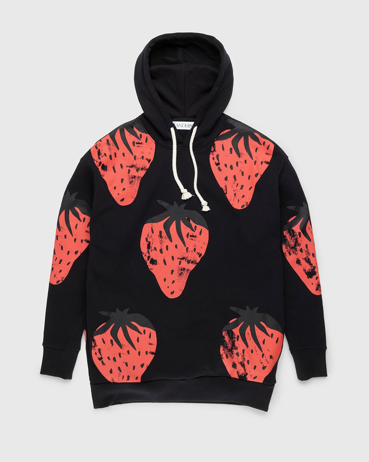 J.W. Anderson - Oversized Strawberry Hoodie Black/Red - Clothing - Black - Image 1