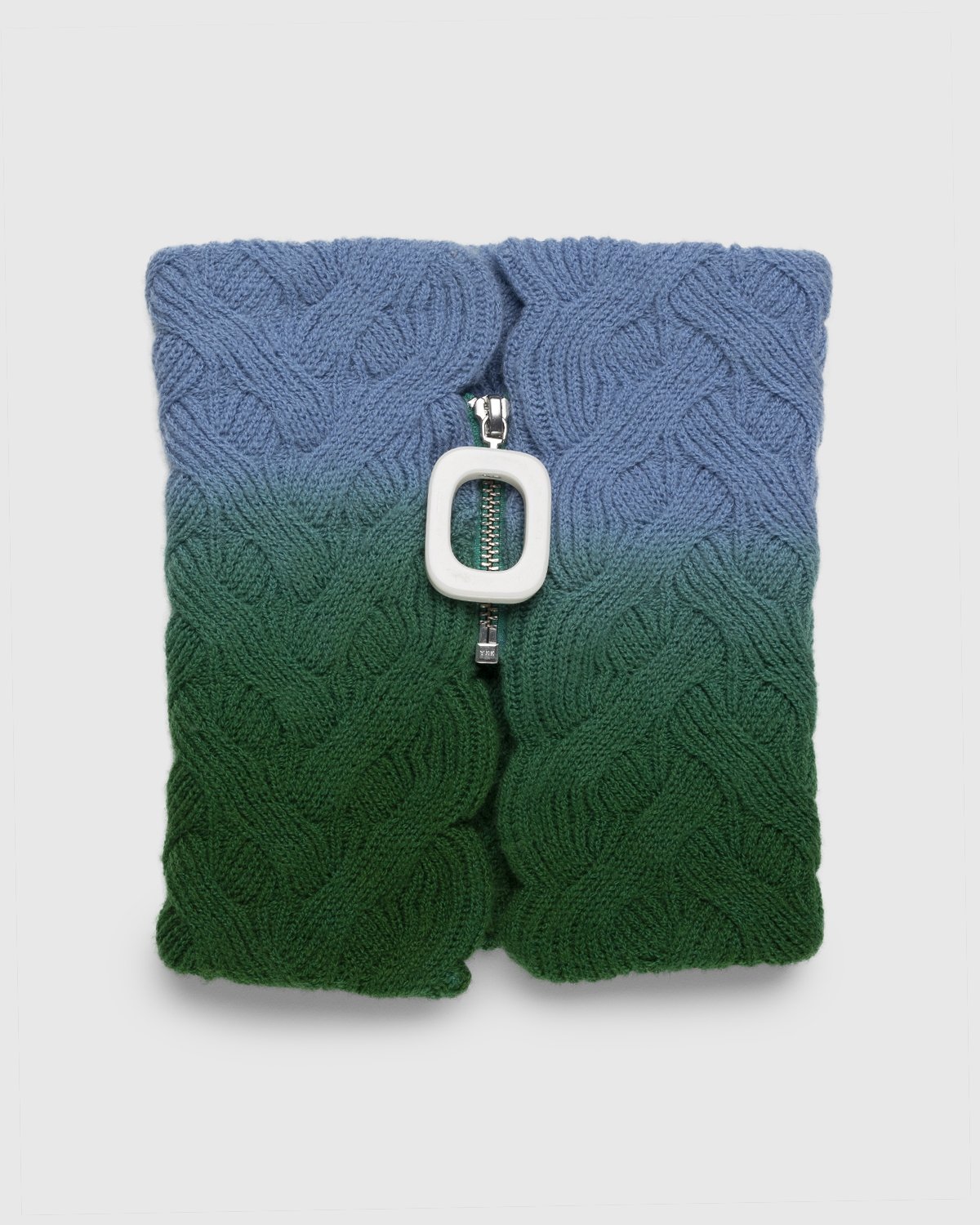 J.W. Anderson - Cable Knit Foldover Neckband Green/Blue - Accessories - Multi - Image 1