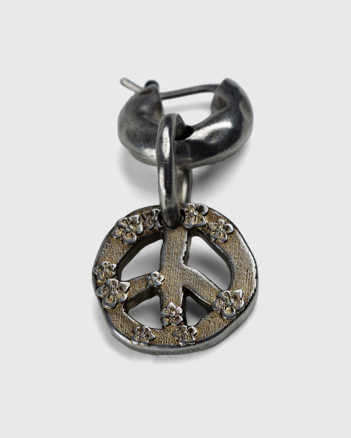 Acne Studios - Peace Sign Earring Antique Silver - Accessories - Silver - Image 1