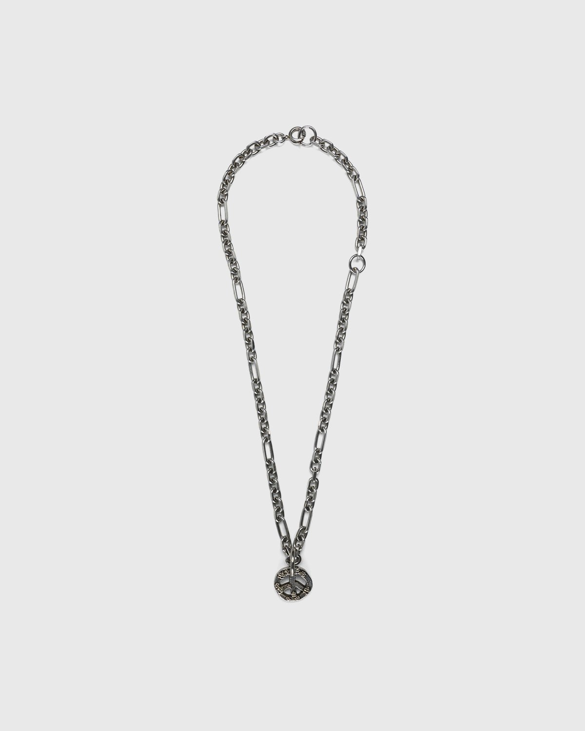 Acne Studios - Peace Sign Necklace Antique Silver - Accessories - Silver - Image 1