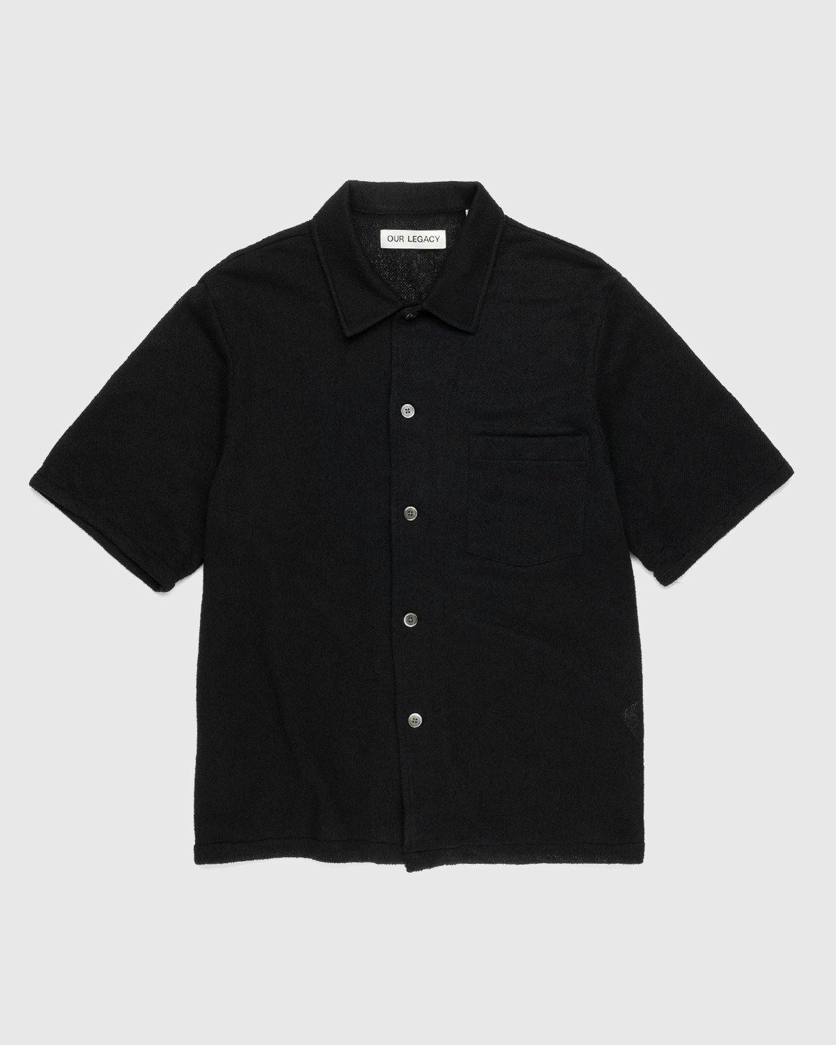 Our Legacy - Box Short Sleeve Shirt Black Boucle - Clothing - Black - Image 1