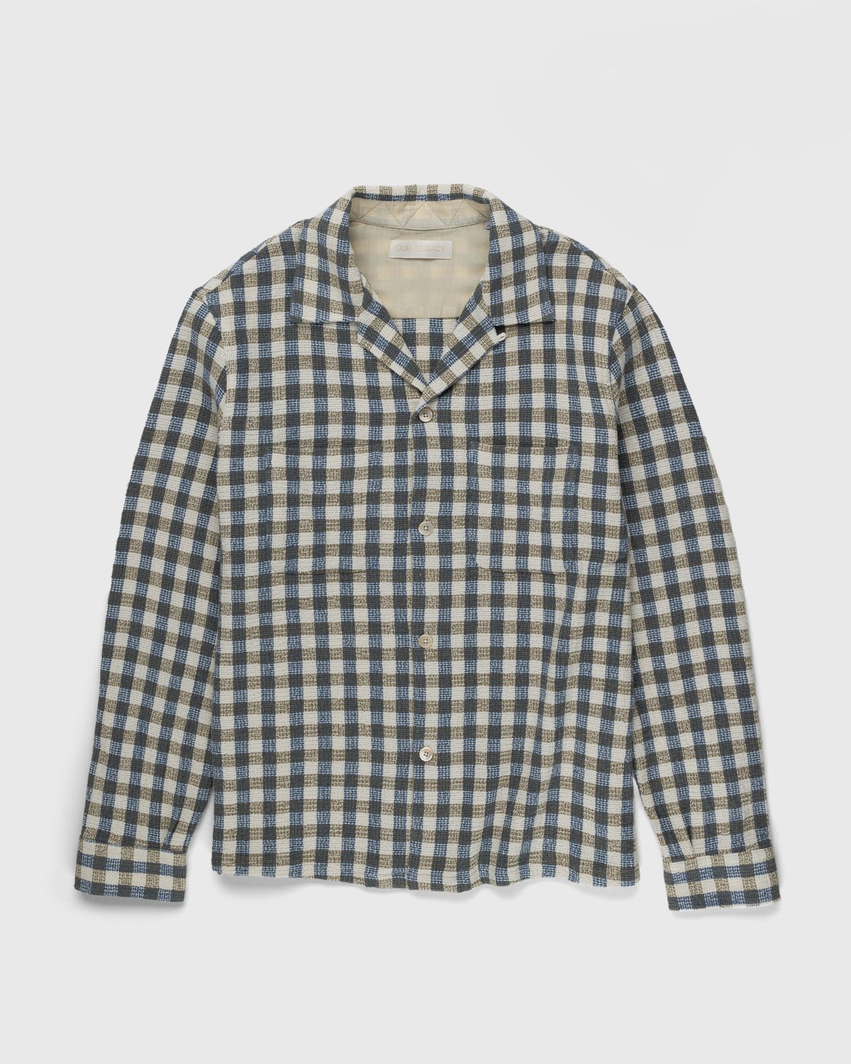 Our Legacy - Heusen Shirt Light Blue/Olive Summer Check - Clothing - Blue - Image 1