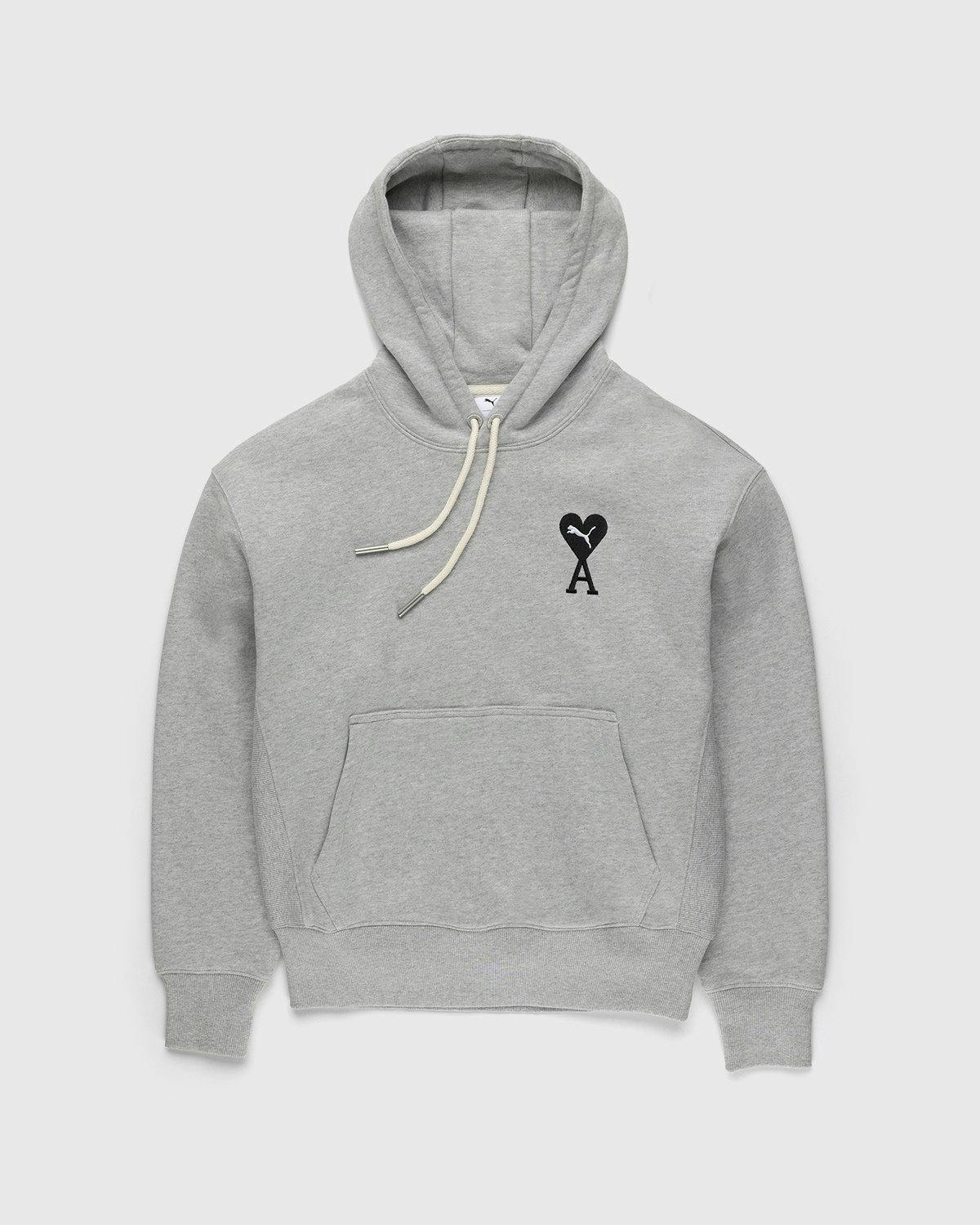 Puma x AMI - Logo Hoodie Light Heather Grey - Clothing - Grey - Image 1