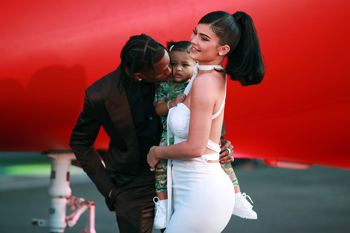 Travis Scott and Kylie Jenner with daughter Stormi Webster