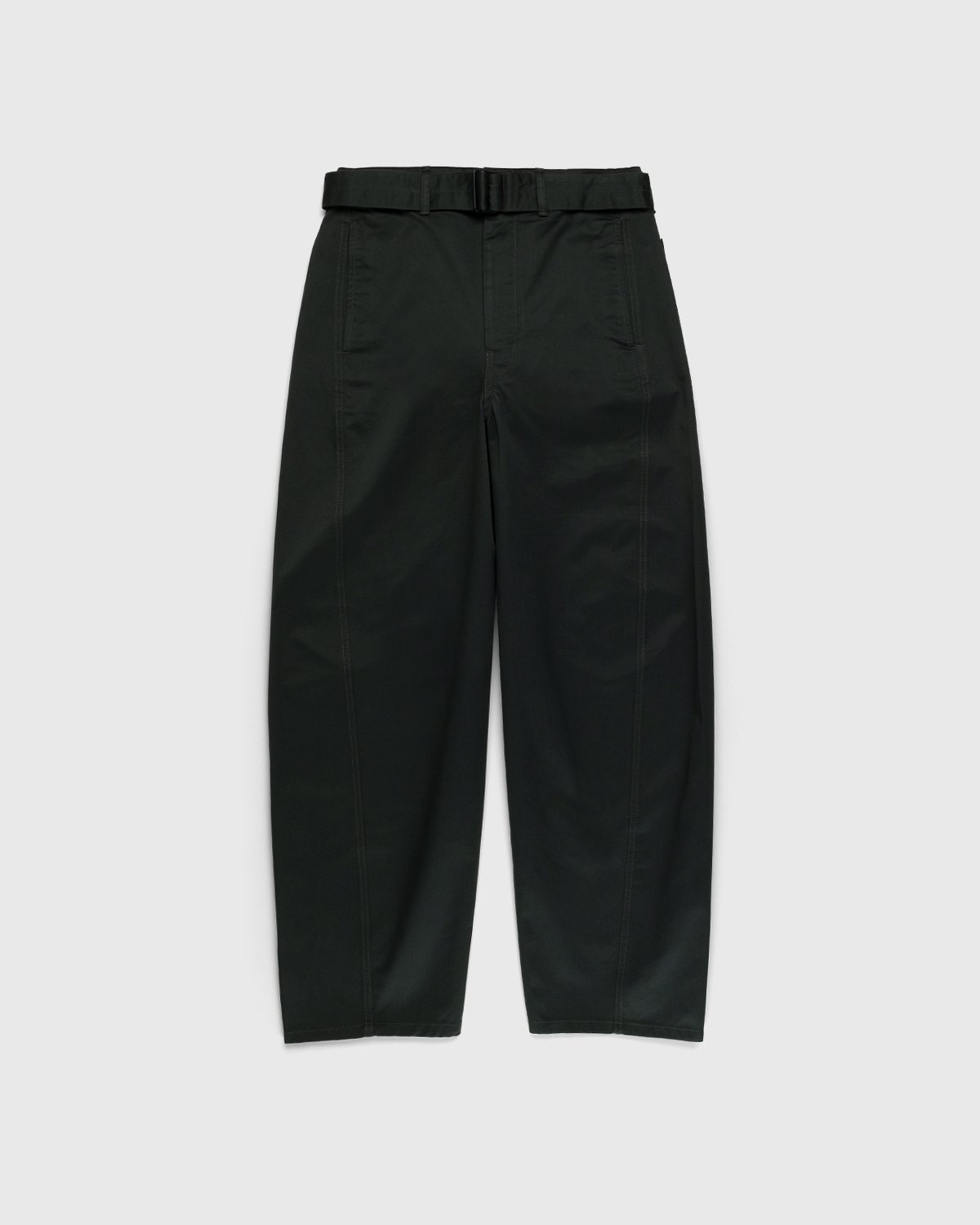 Lemaire - Twisted Belted Pants Dark Slate Green - Clothing - Grey - Image 1