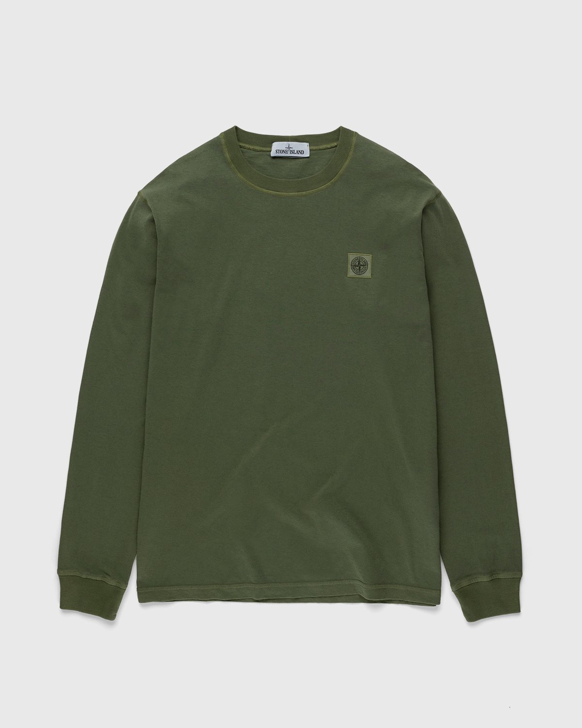 Stone Island - 21857 Garment-Dyed Fissato T-Shirt Olive Green - Clothing - Green - Image 1