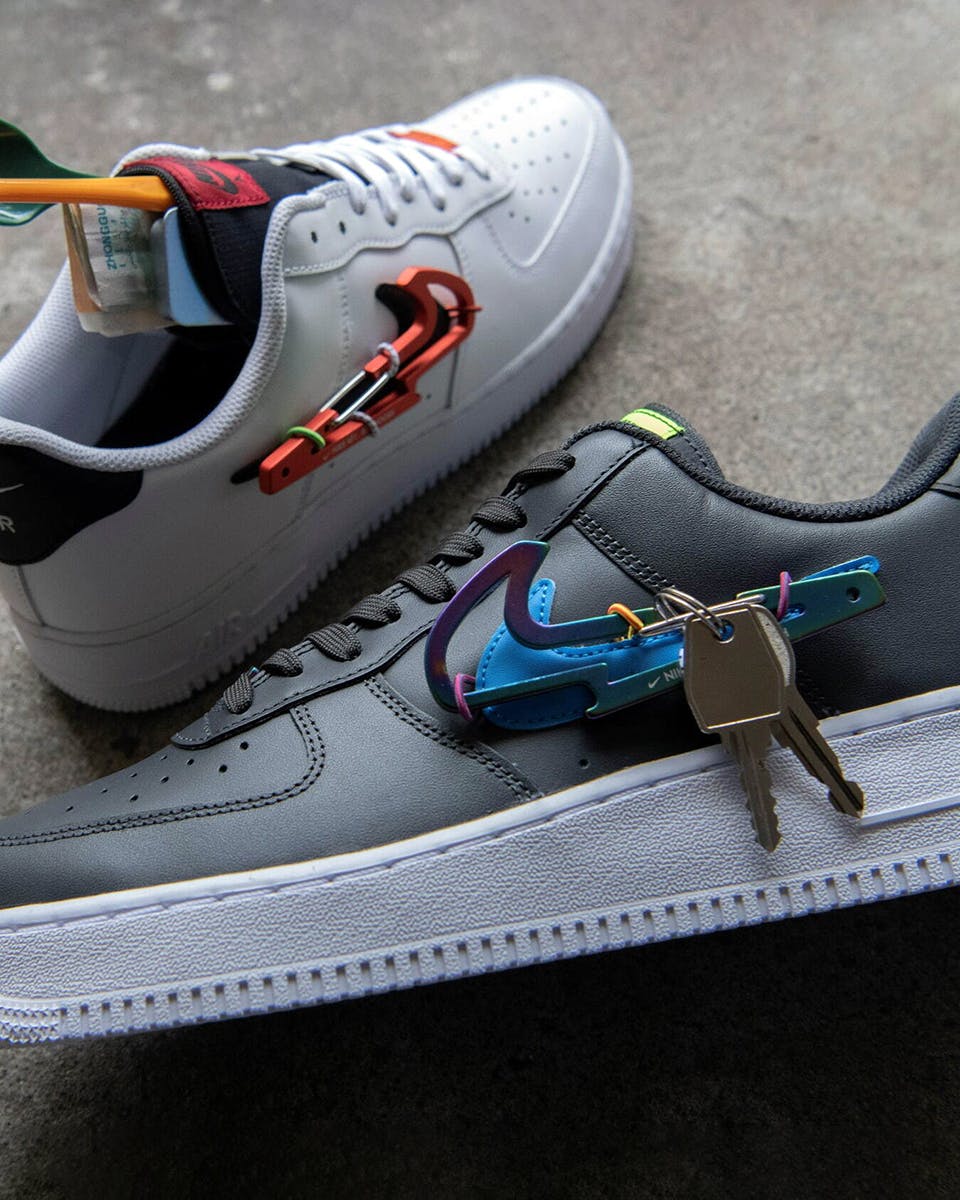 Nike has an Air Force 1 shoe that features a removable Swoosh carabiner