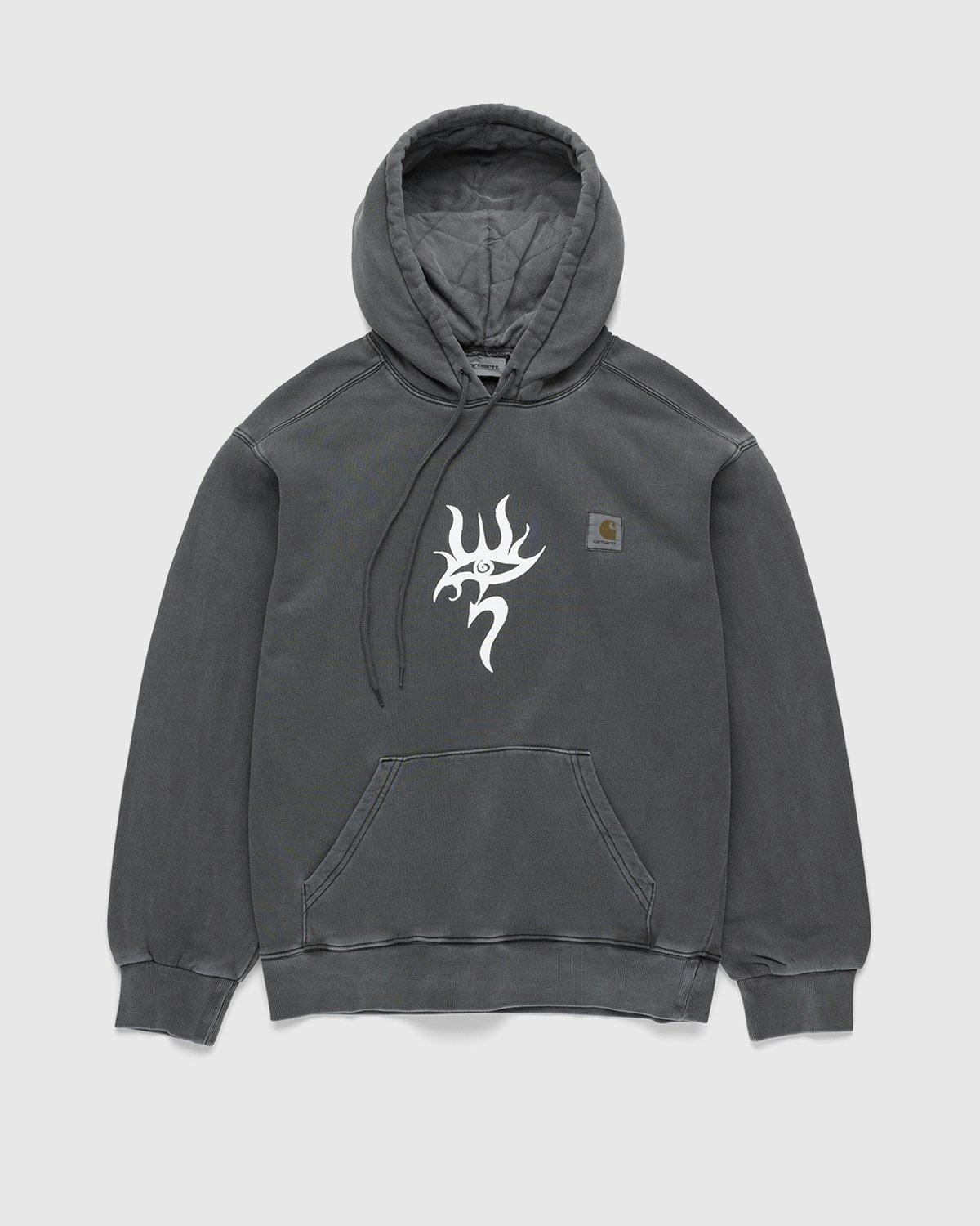 Carhartt WIP x Herrensauna - Logo Hoodie Soot White - Clothing - Grey - Image 1