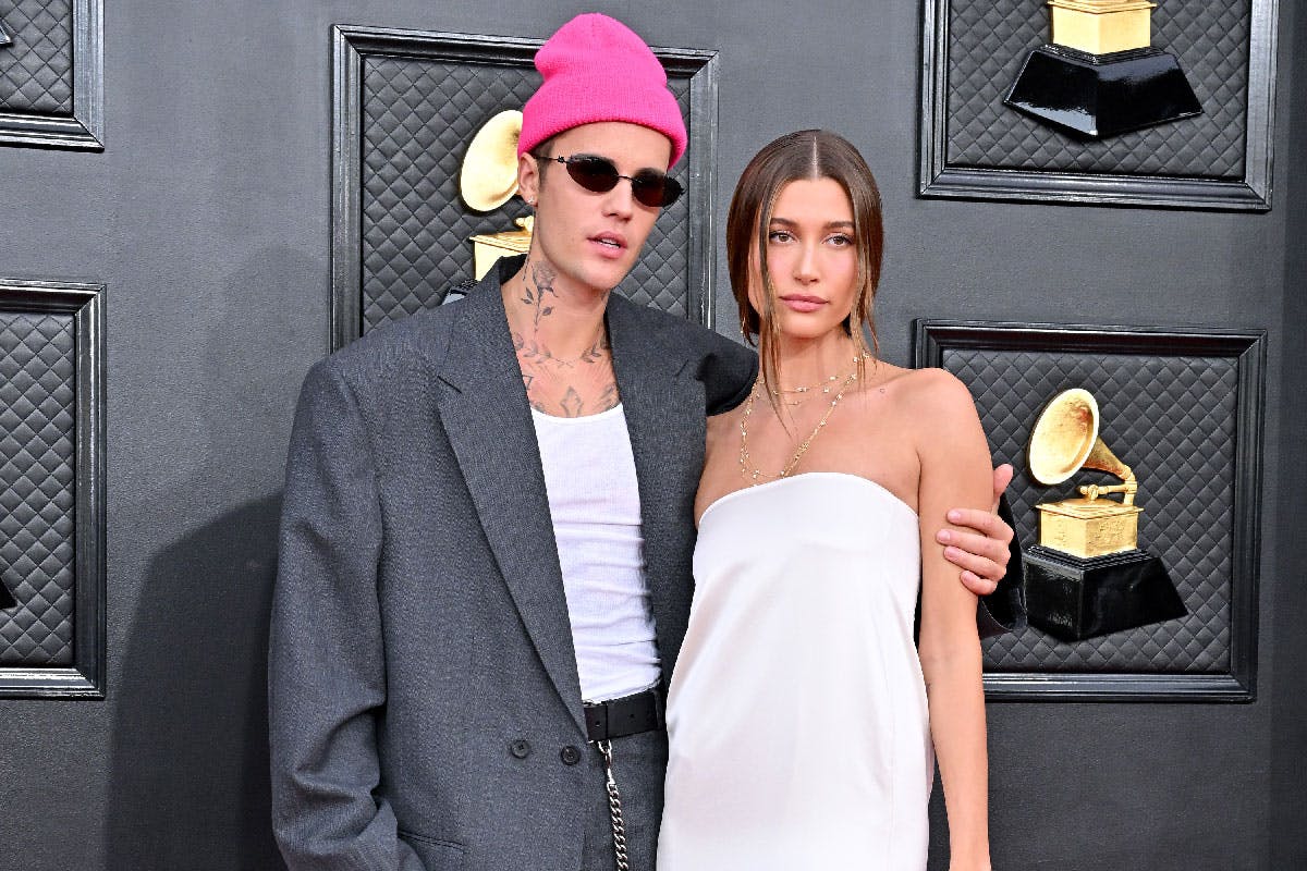 See Hailey Bieber's and Justin Bieber's Grammys Red-Carpet Looks