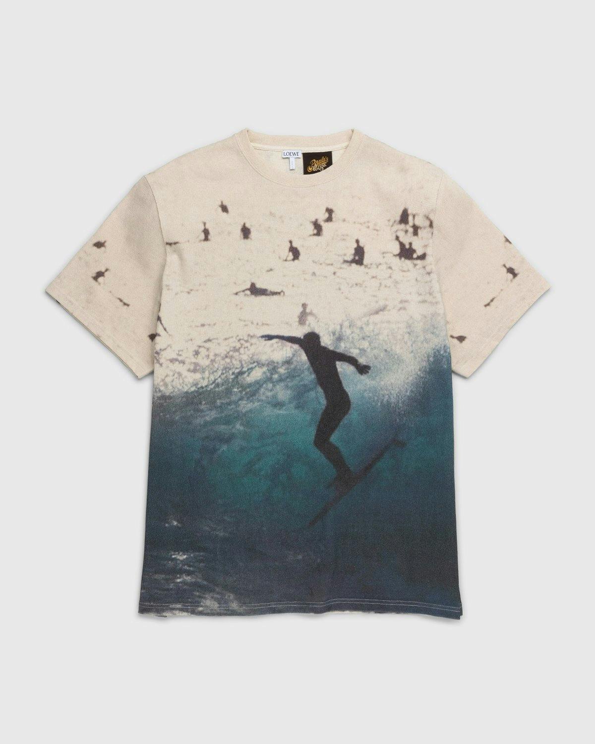 Loewe - Paula's Ibiza Surf Print T-Shirt Ecru/Navy Blue - Clothing - Multi - Image 1