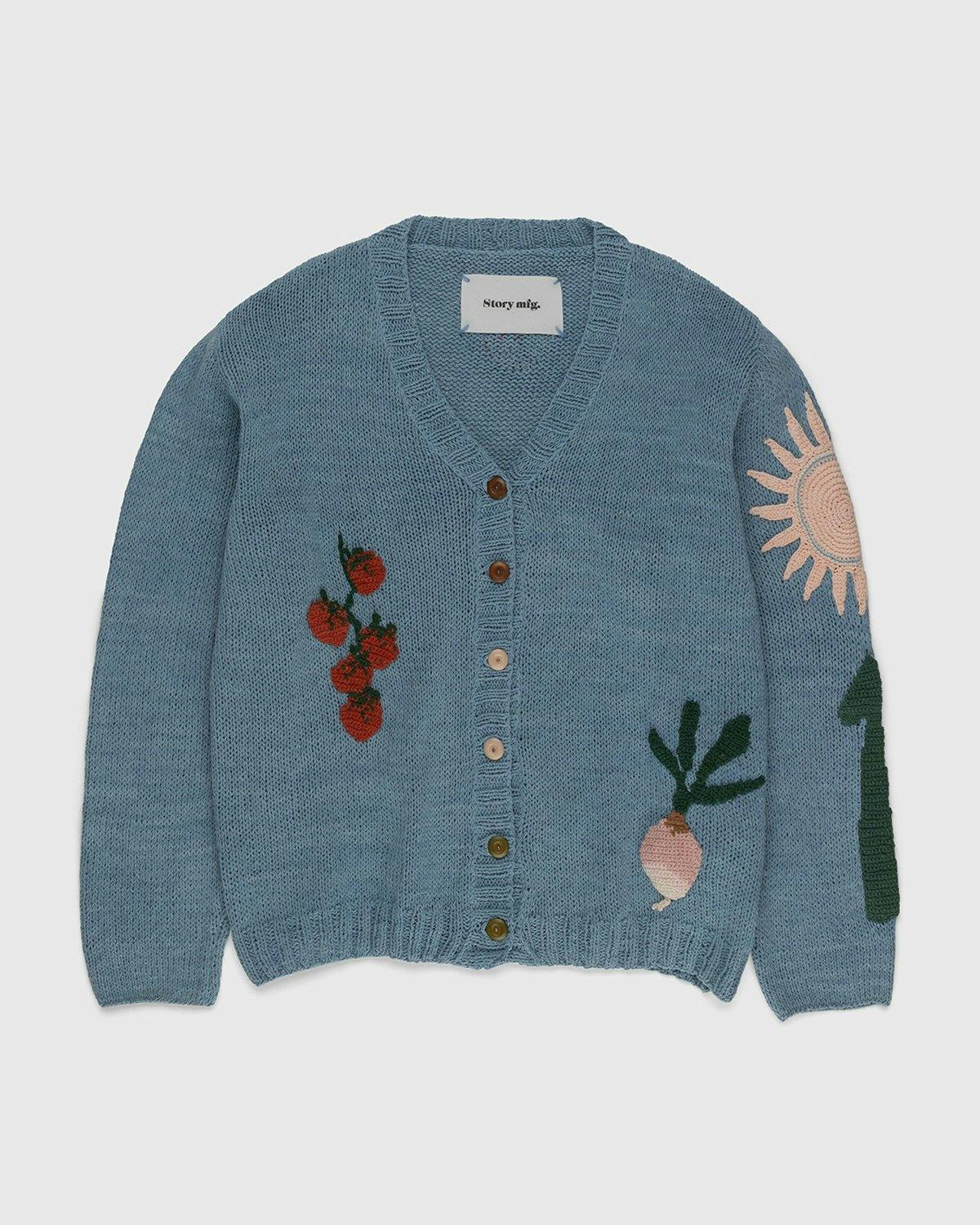 Story mfg. - Twinsun Cardigan Carrots Blue - Clothing - Blue - Image 1