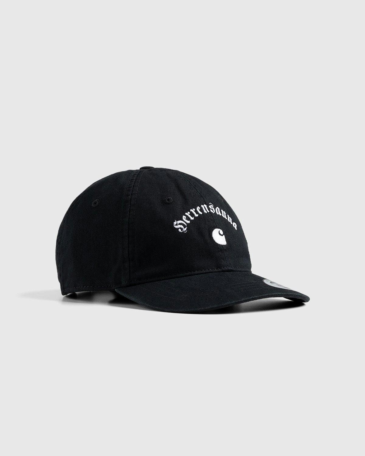 Carhartt WIP x Herrensauna - Logo Cap Black White - Accessories - Black - Image 1