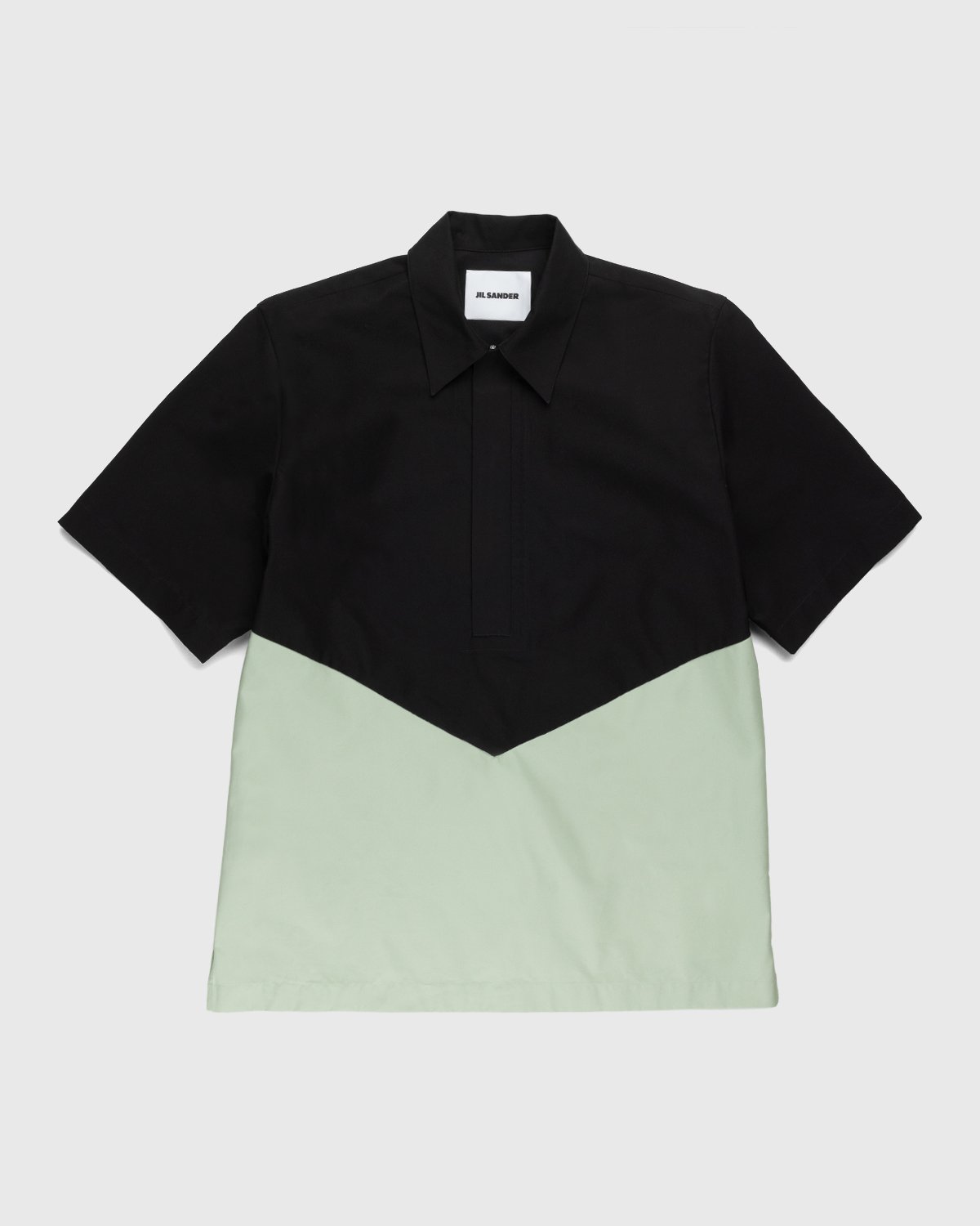 Jil Sander - Two-Tone Diagonal Cut Shirt Black/Green - Clothing - Green - Image 1
