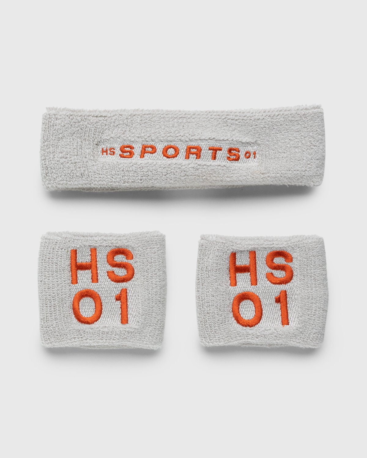 Highsnobiety - HS Sports Logo Headband and Wristbands Warm Grey - Lifestyle - Grey - Image 1