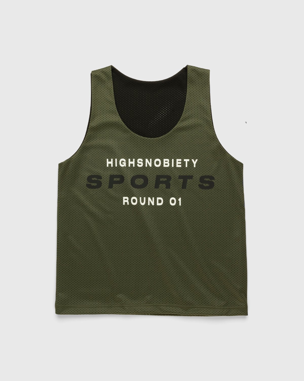 Highsnobiety - HS Sports Reversible Mesh Tank Top Black/Khaki - Clothing - Green - Image 1