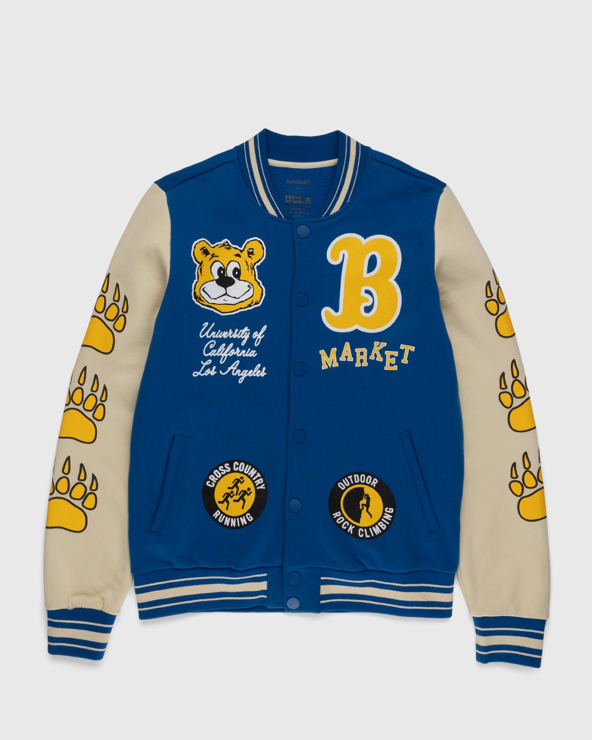 Market x UCLA x Highsnobiety - HS Sports Fleece Varsity Jacket Blue - Clothing - Blue - Image 1
