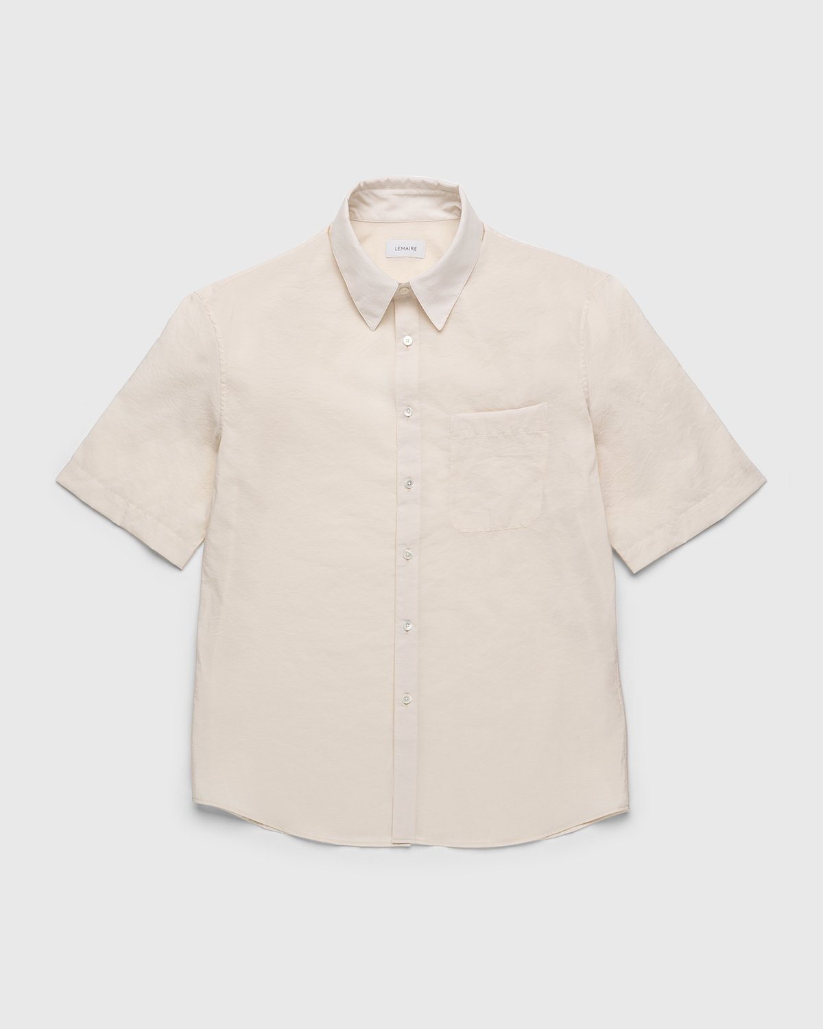 Lemaire - Regular Collar Short Sleeve Shirt Ivory - Clothing - White - Image 1