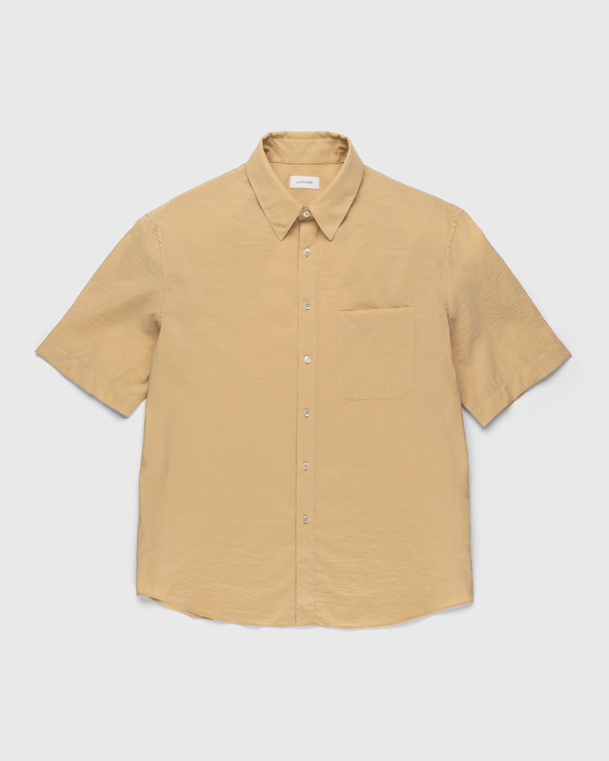 Lemaire - Regular Collar Short Sleeve Shirt Golden Sand - Clothing - Yellow - Image 1