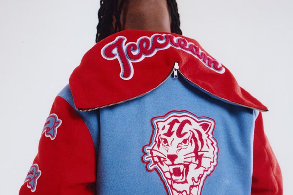 BBC ICECREAM COLLEGE VARSITY JACKET- RED