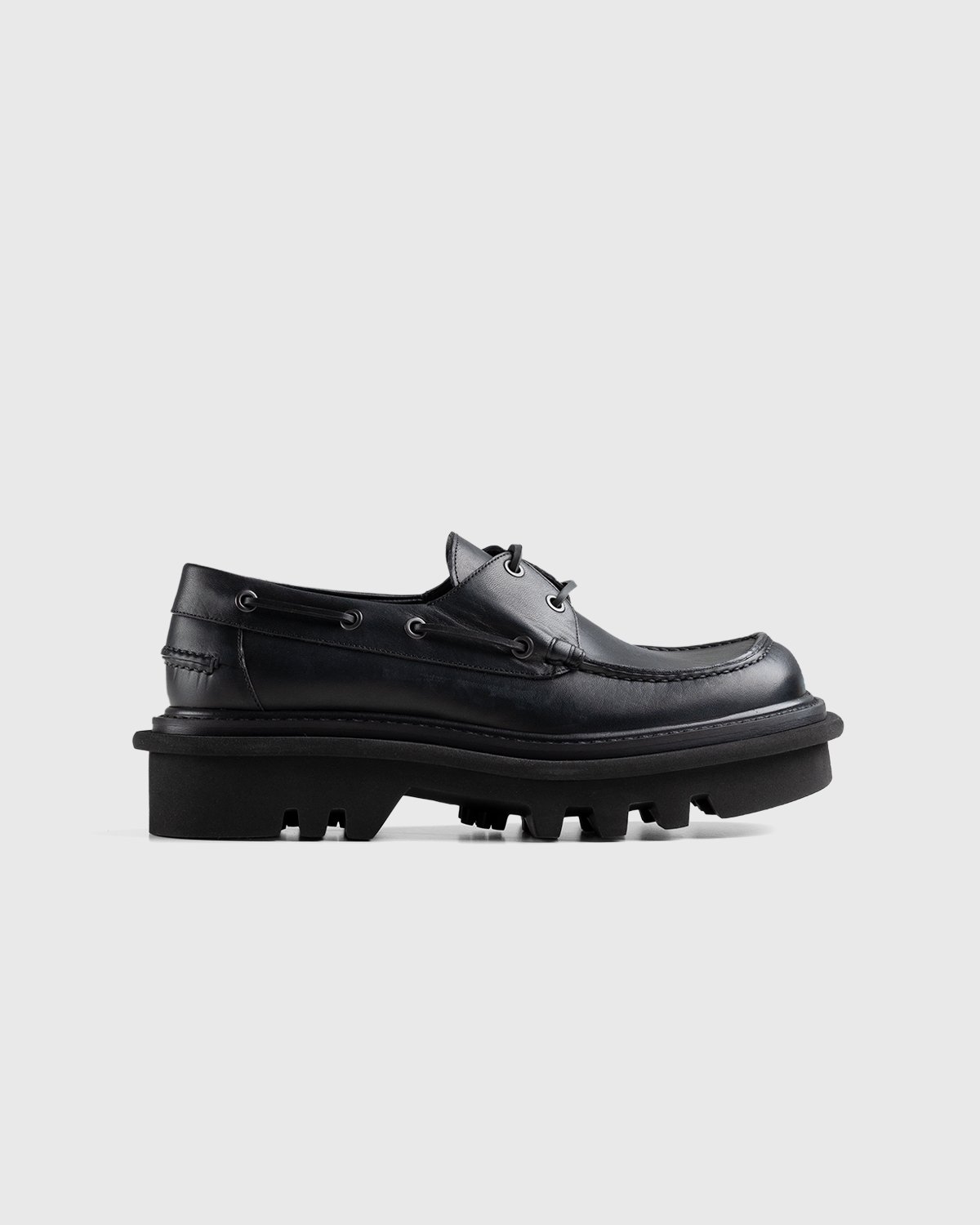 Dries van Noten - Leather Boat Shoe Black - Footwear - Black - Image 1
