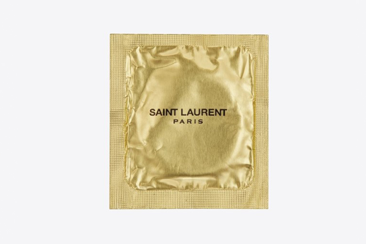 saint laurent condom gold