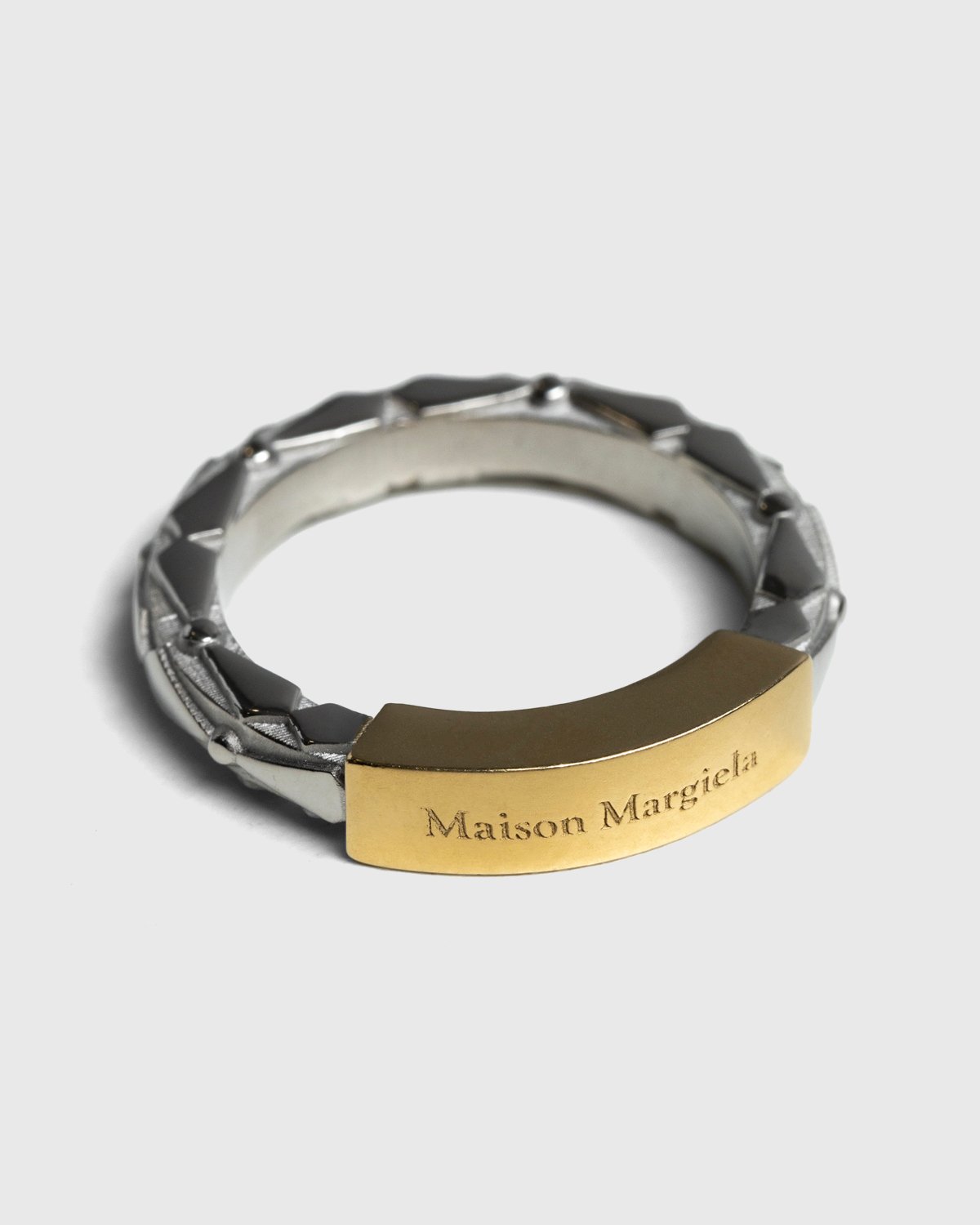 Maison Margiela - Two-Tone Embossed Ring Silver - Accessories - Silver - Image 1