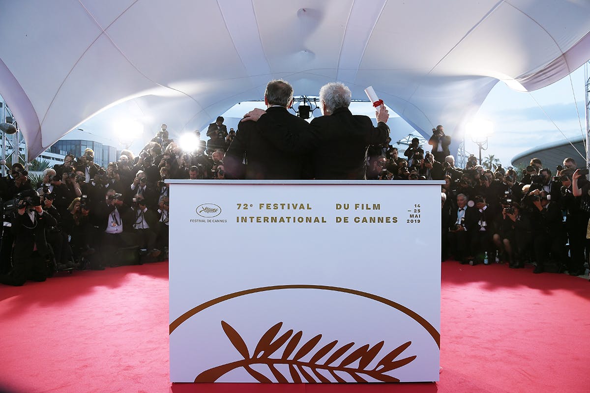 Jean-Pierre Dardenne and Luc Dardenne pose at Cannes Film Festival