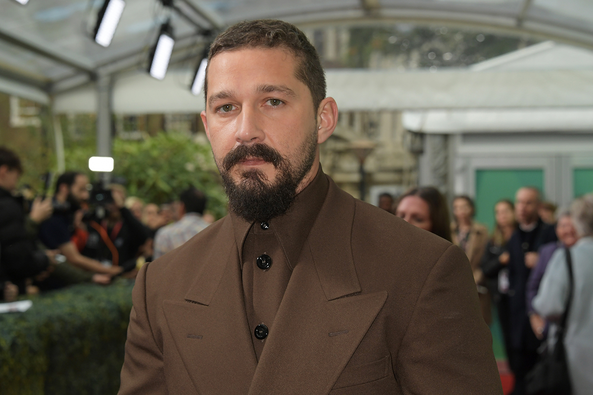 Shia LaBeouf red carpet brown suit