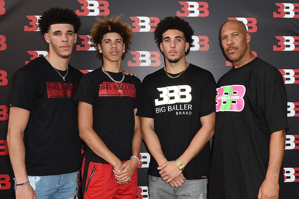 Lonzo Ball, LaMelo Ball, LiAngelo Ball and LaVar Ball