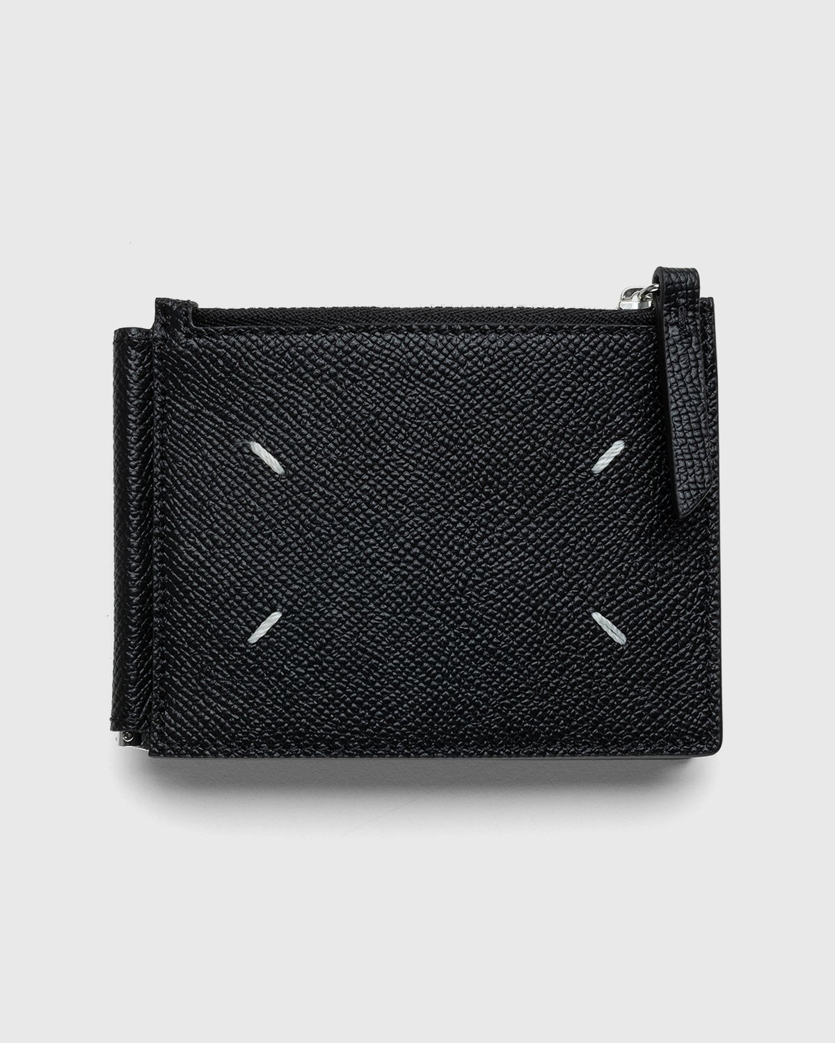 Maison Margiela - Leather Card Holder With Money Clip Black - Accessories - Black - Image 1