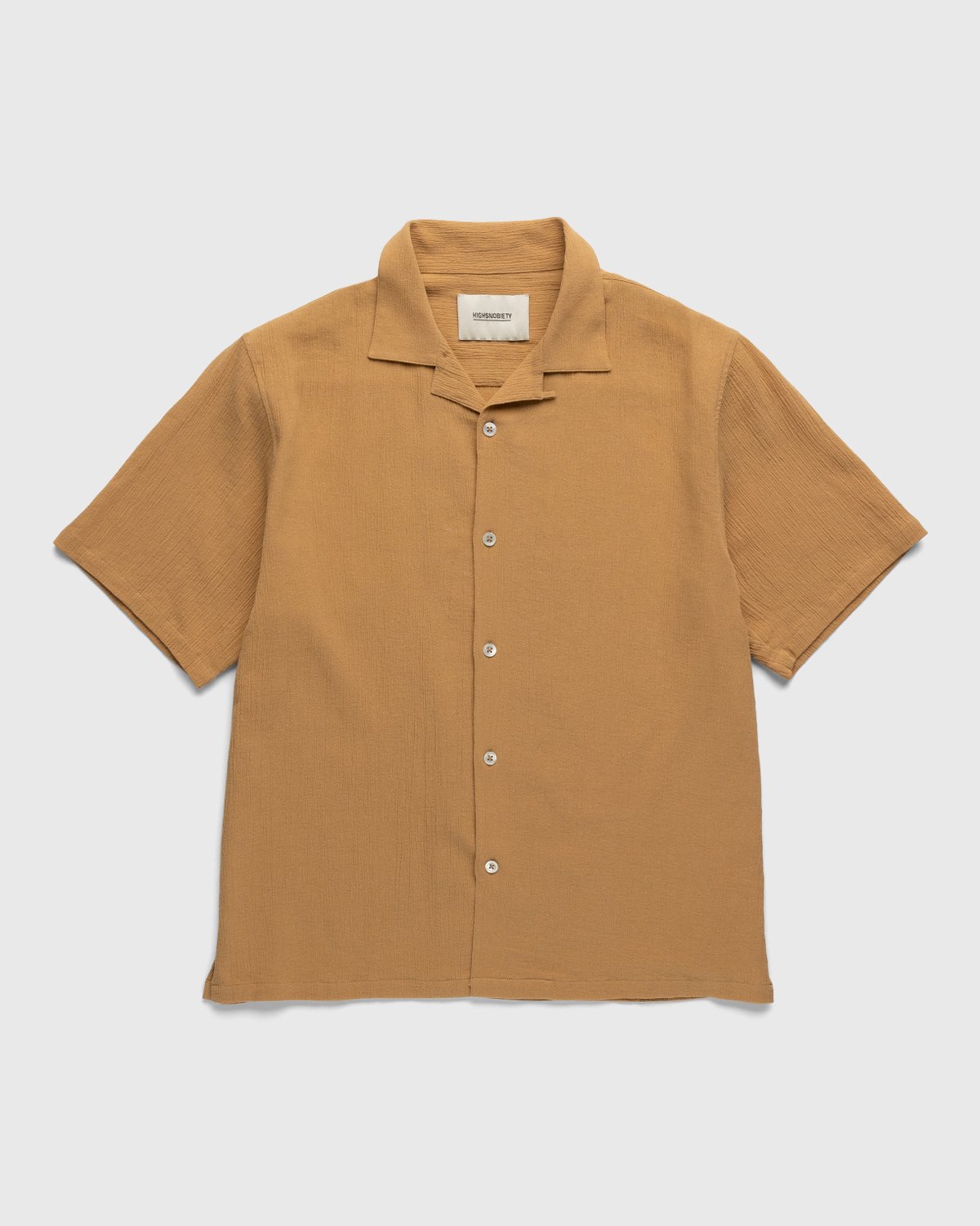 Highsnobiety - Crepe Short Sleeve Shirt Brown - Clothing - Brown - Image 1