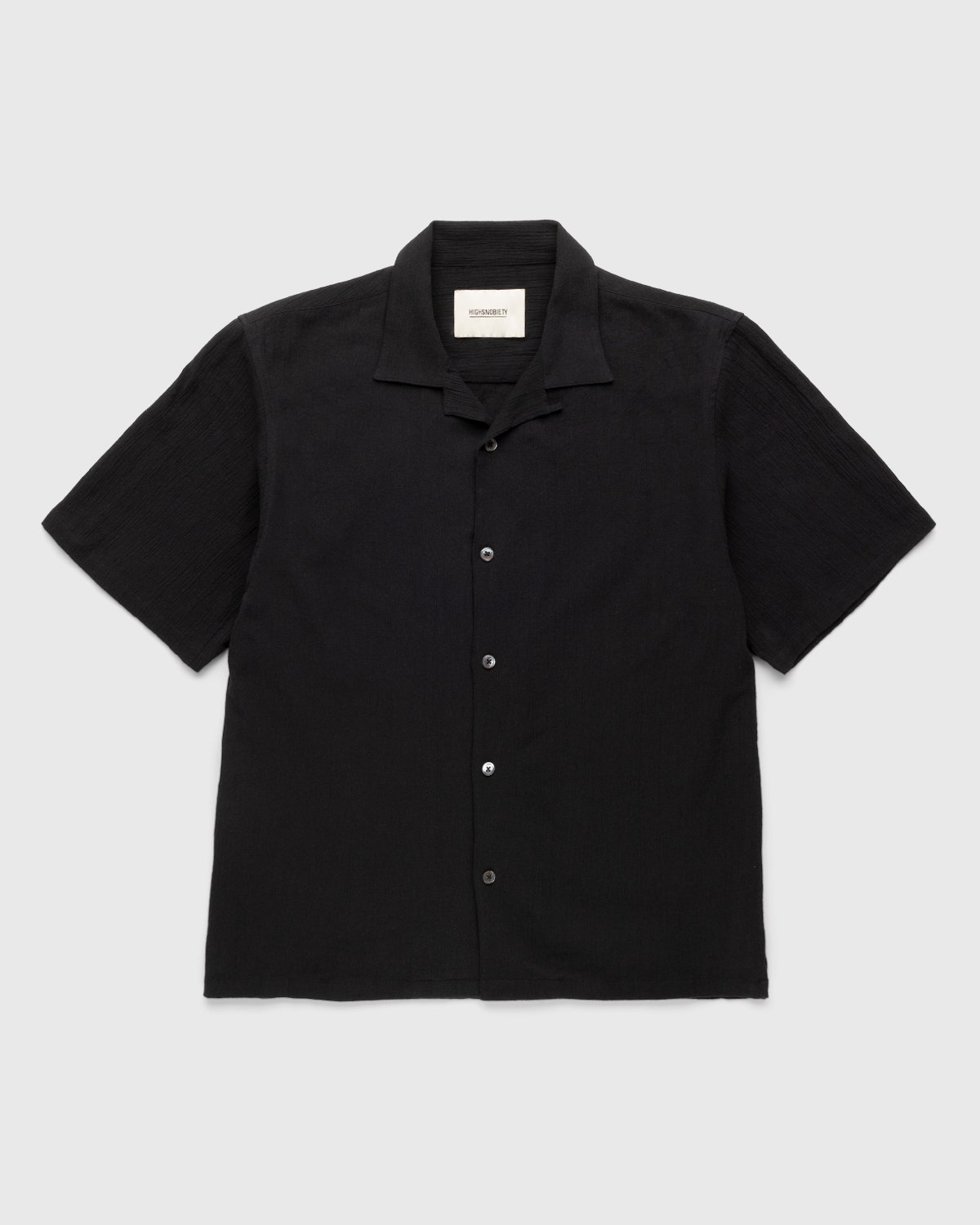 Highsnobiety - Crepe Short Sleeve Shirt Black - Clothing - Black - Image 1