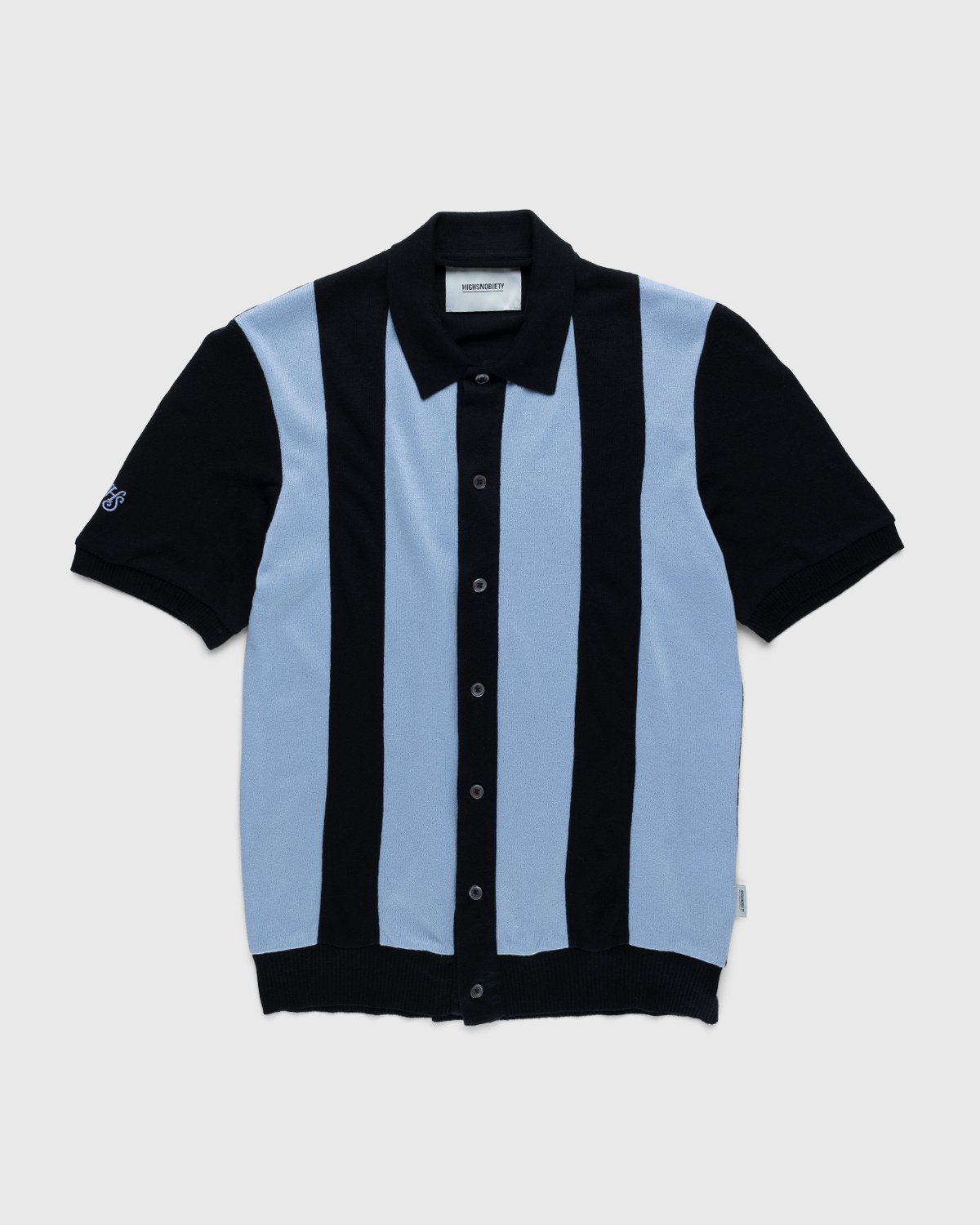 Highsnobiety - Knit Bowling Shirt Blue Black - Clothing - Blue - Image 1