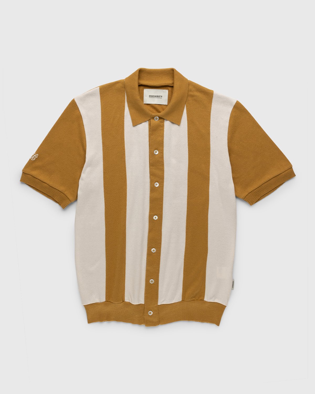 Highsnobiety - Knit Bowling Shirt Beige Brown - Clothing - Brown - Image 1