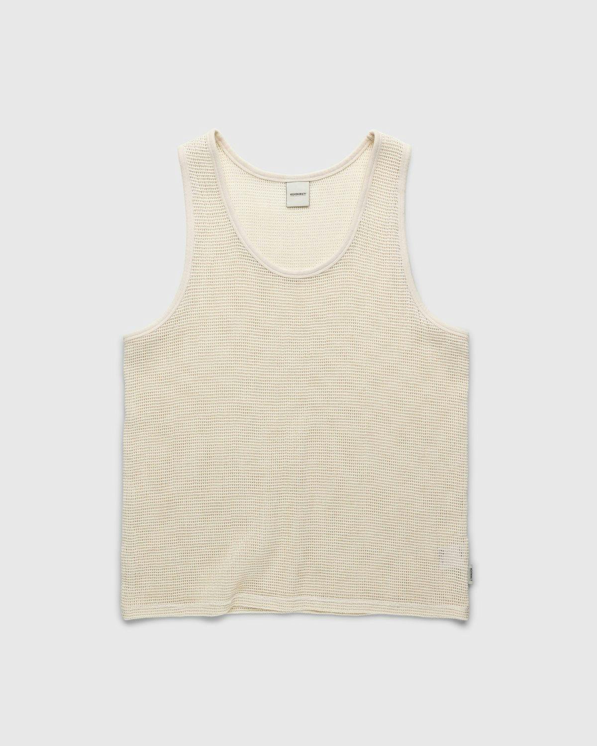 Highsnobiety - Knit Mesh Tank Top White - Clothing - Beige - Image 1