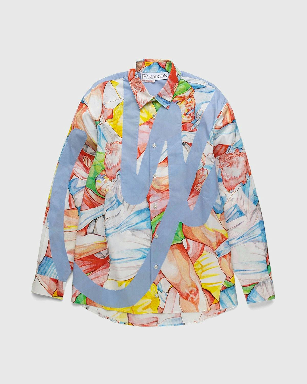 J.W. Anderson - Printed JWA Logo Appliqué Shirt Baby Blue - Clothing - Multi - Image 1