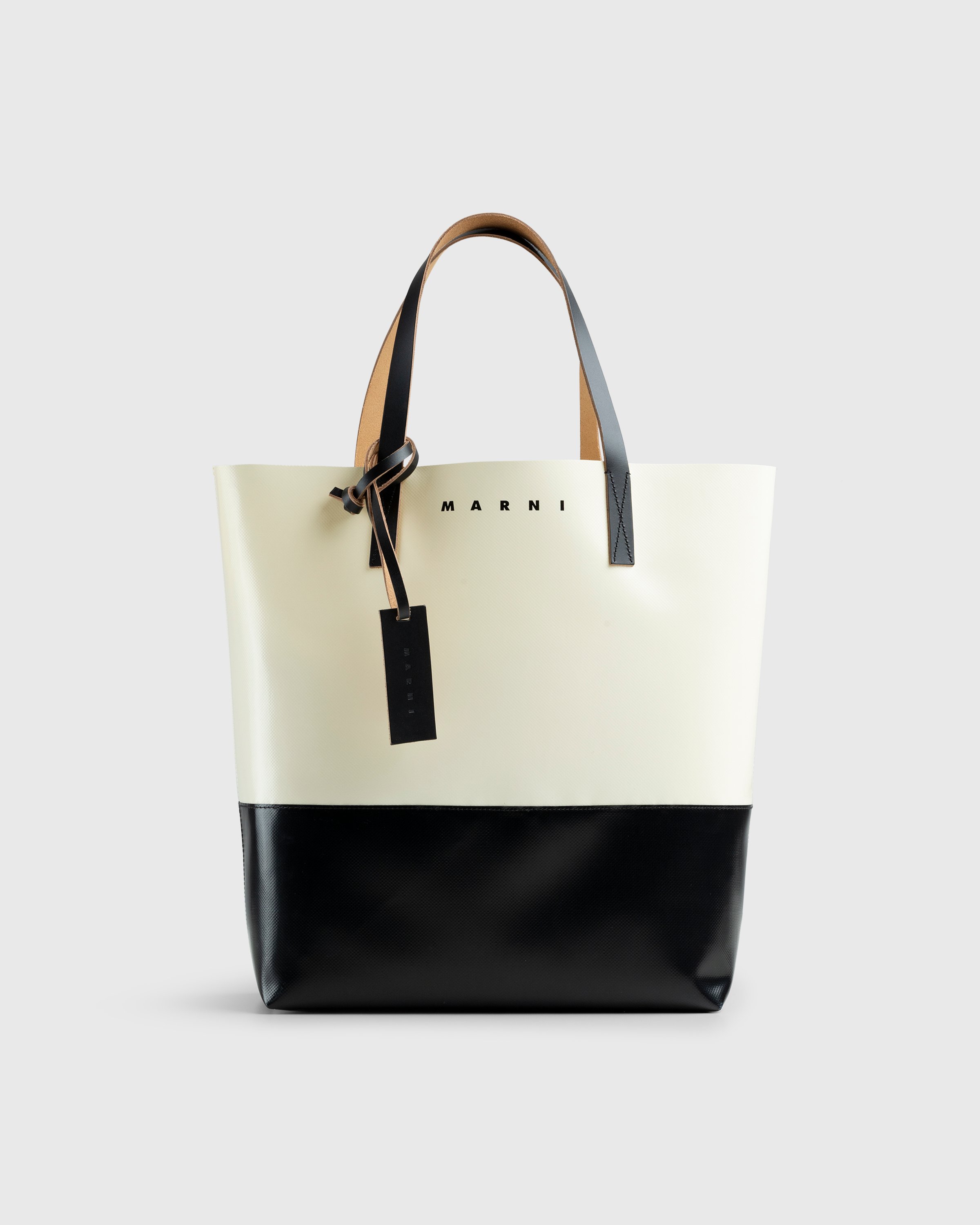 Marni - Tribeca Two-Tone Tote Bag White/Black - Accessories - Beige - Image 1