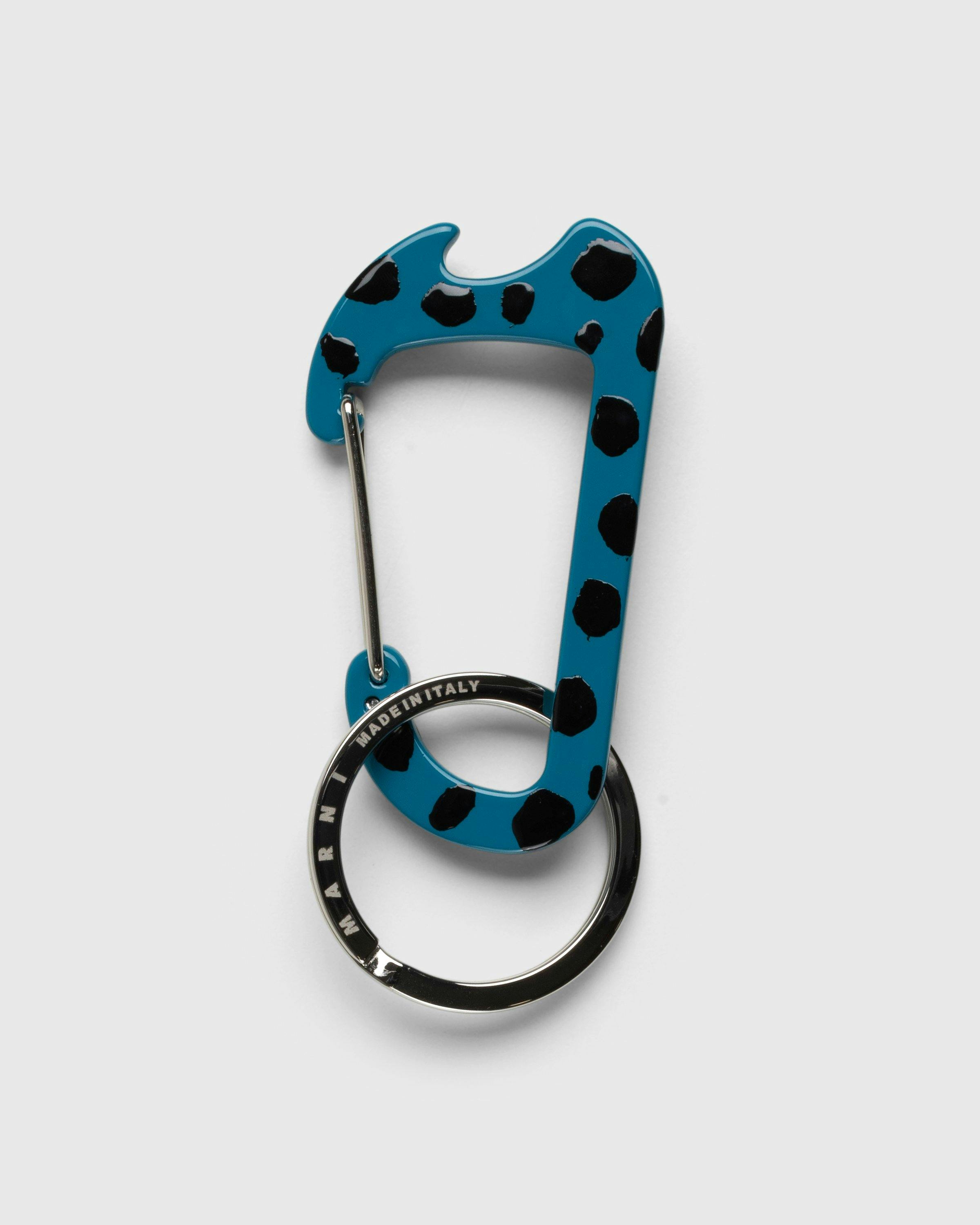 Marni - Spotted Carabiner Keyring Black/Royal - Accessories - Black/Royal - Image 1