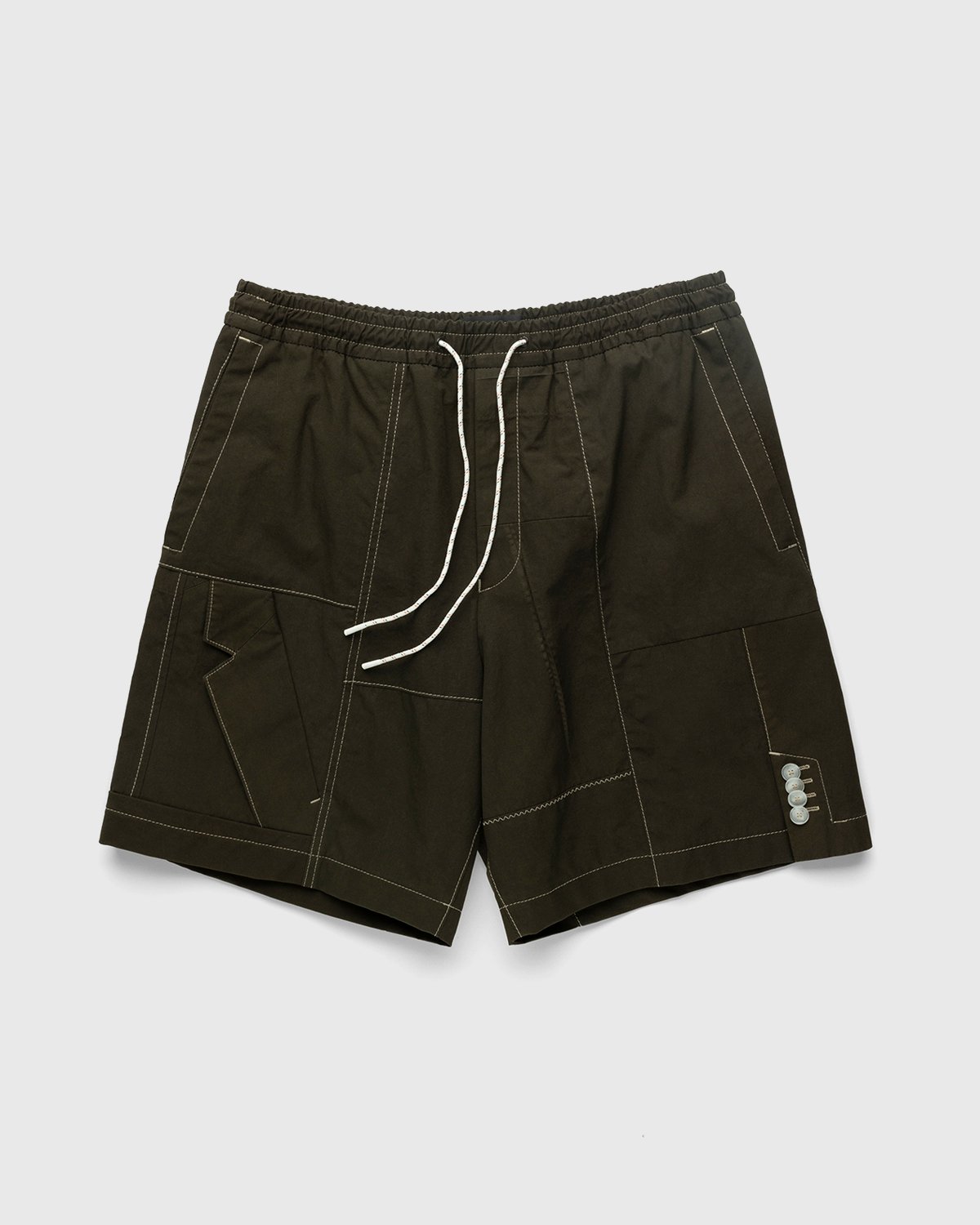 BOSS x Phipps - Cotton Shorts With Buttoned Hem Dark Green - Clothing - Green - Image 1