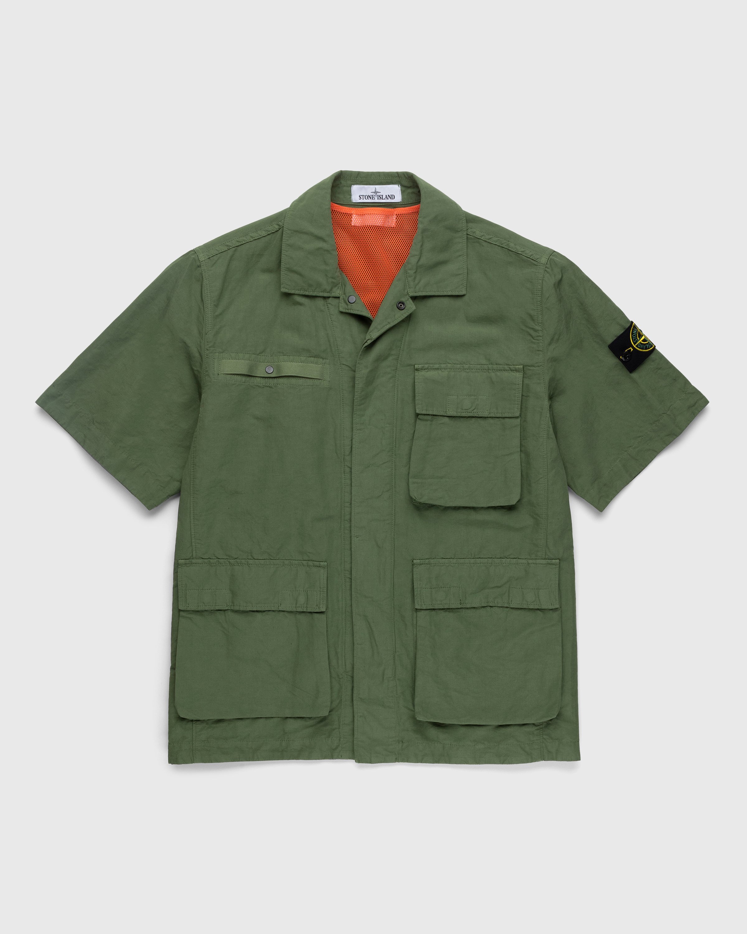 Stone Island - 42406 Garment-Dyed Shirt Jacket With Detachable Vest Olive - Clothing - Green - Image 1