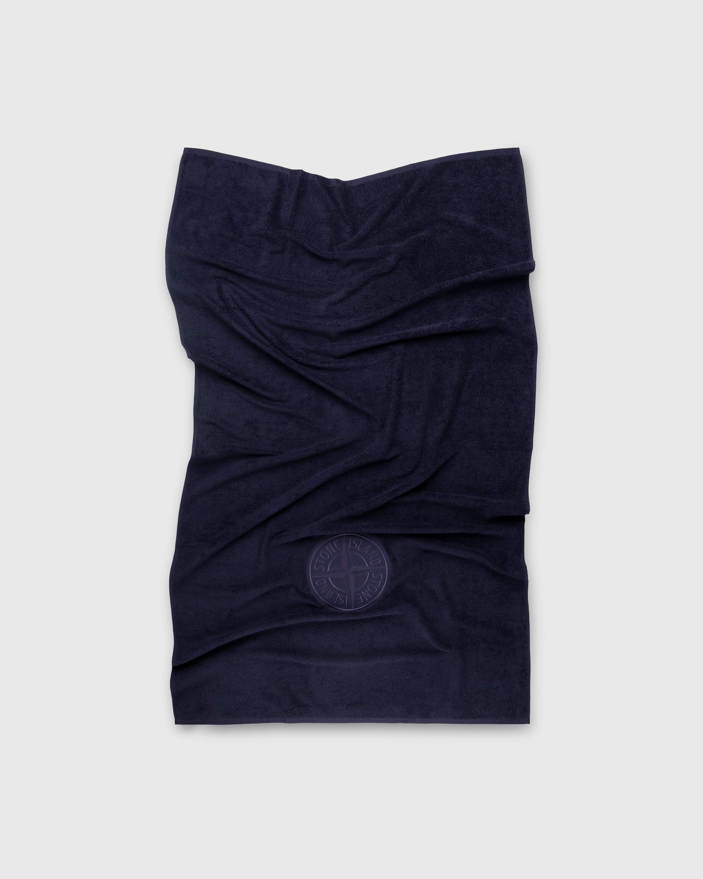 Stone Island - 93466 Logo Beach Towel With Nylon Bag Royal - Lifestyle - Blue - Image 1