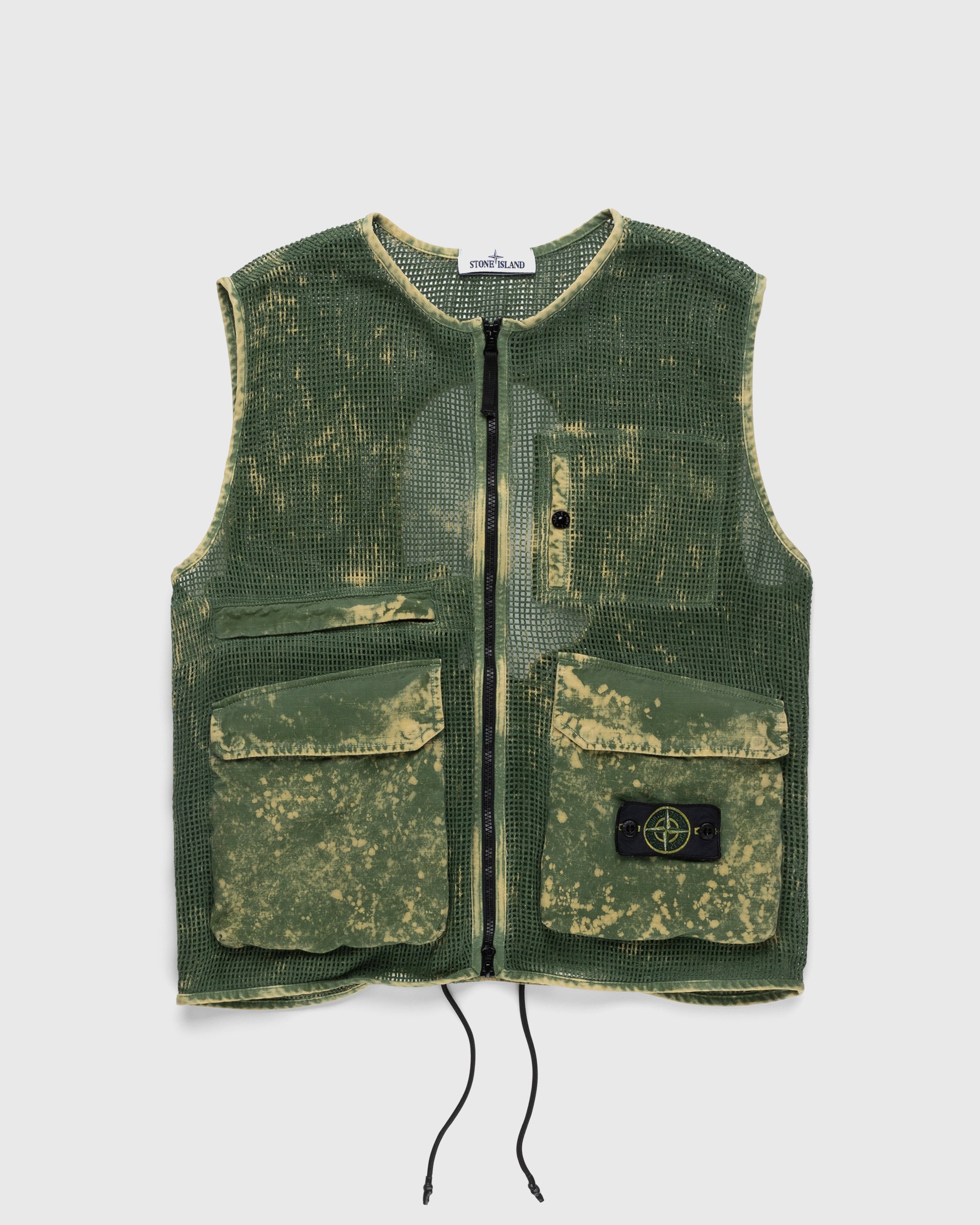 Stone Island - G0622 Garment-Dyed Cotton Mesh Vest Olive - Clothing - Green - Image 1