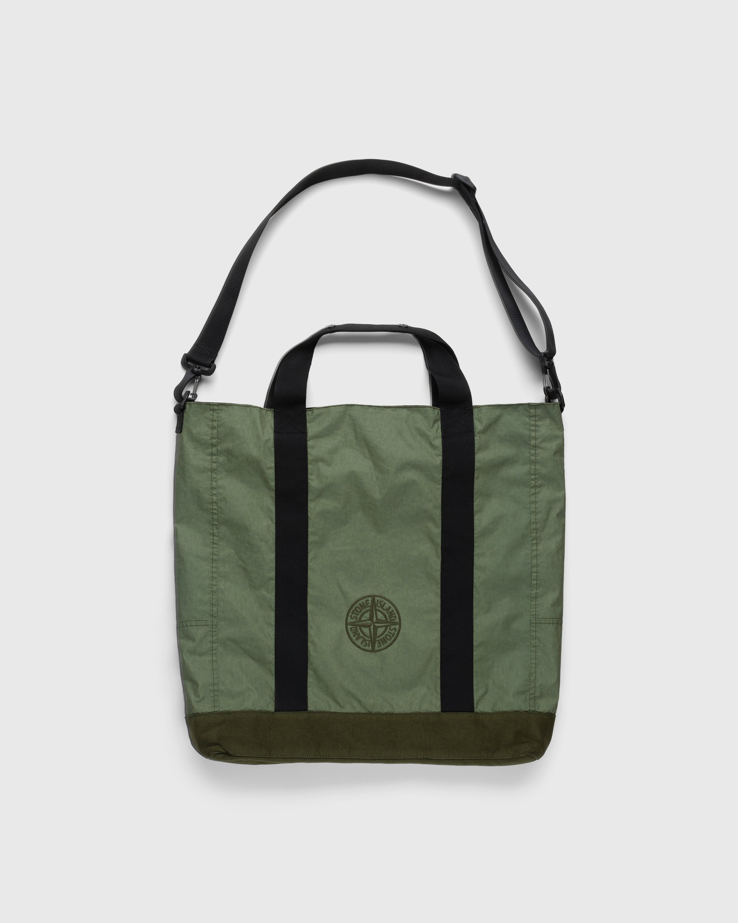 Stone Island - 91475 Garment-Dyed Tote Bag Olive - Accessories - Green - Image 1