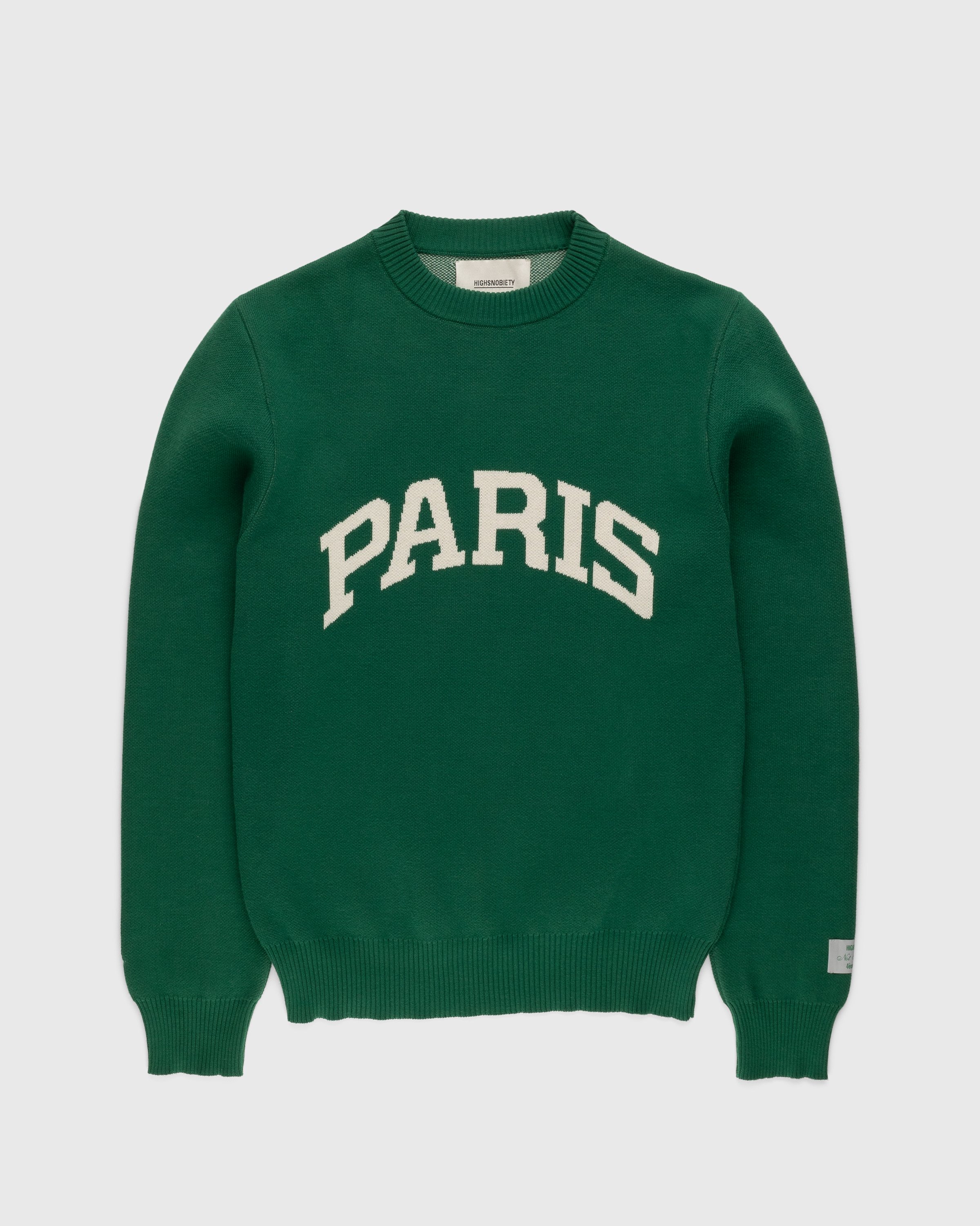 Highsnobiety - Not In Paris 4 Knitted Crewneck Sweater Green - Clothing - Green - Image 1
