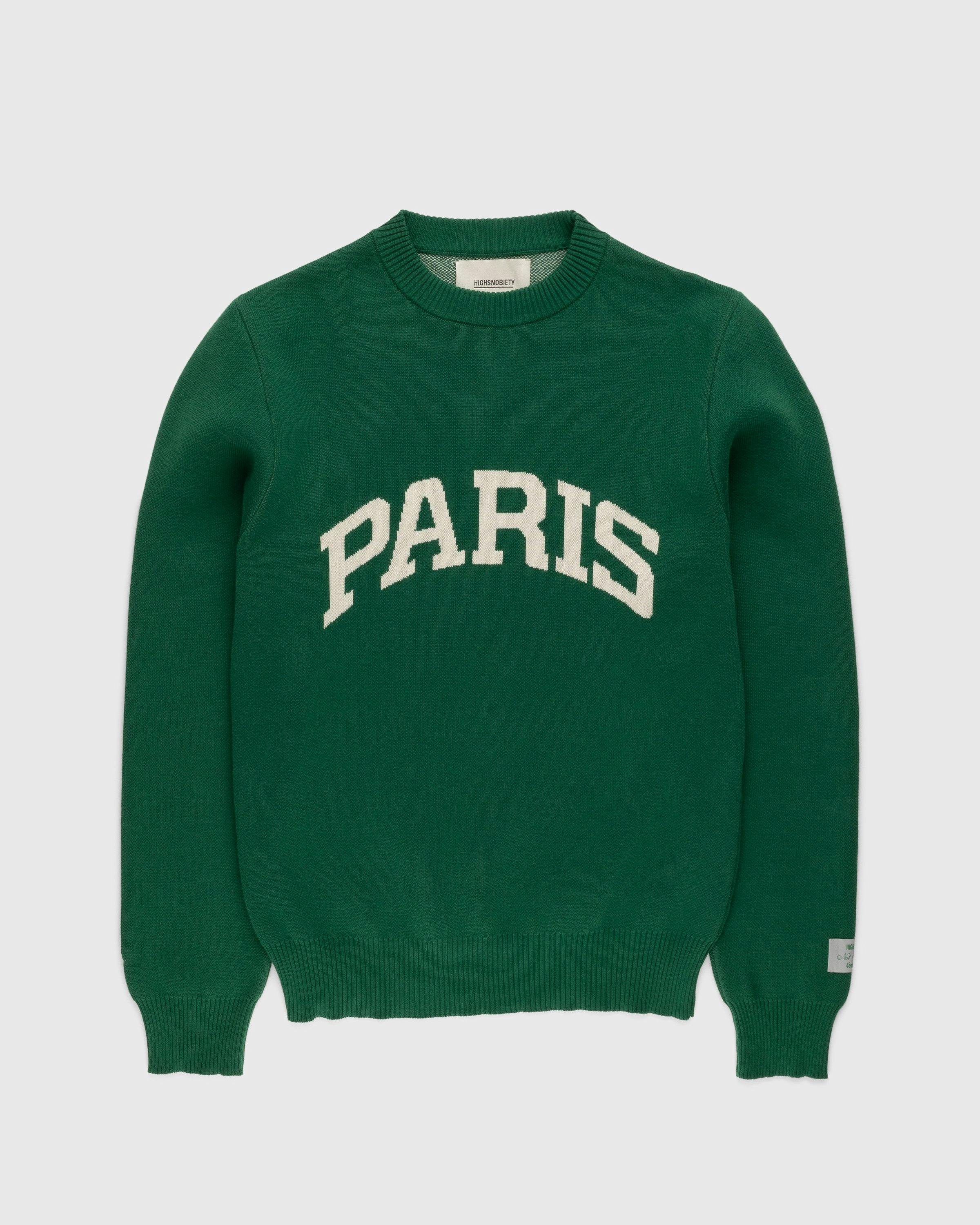 Highsnobiety - Not In Paris 4 Knitted Crewneck Sweater Green - Clothing - Green - Image 1