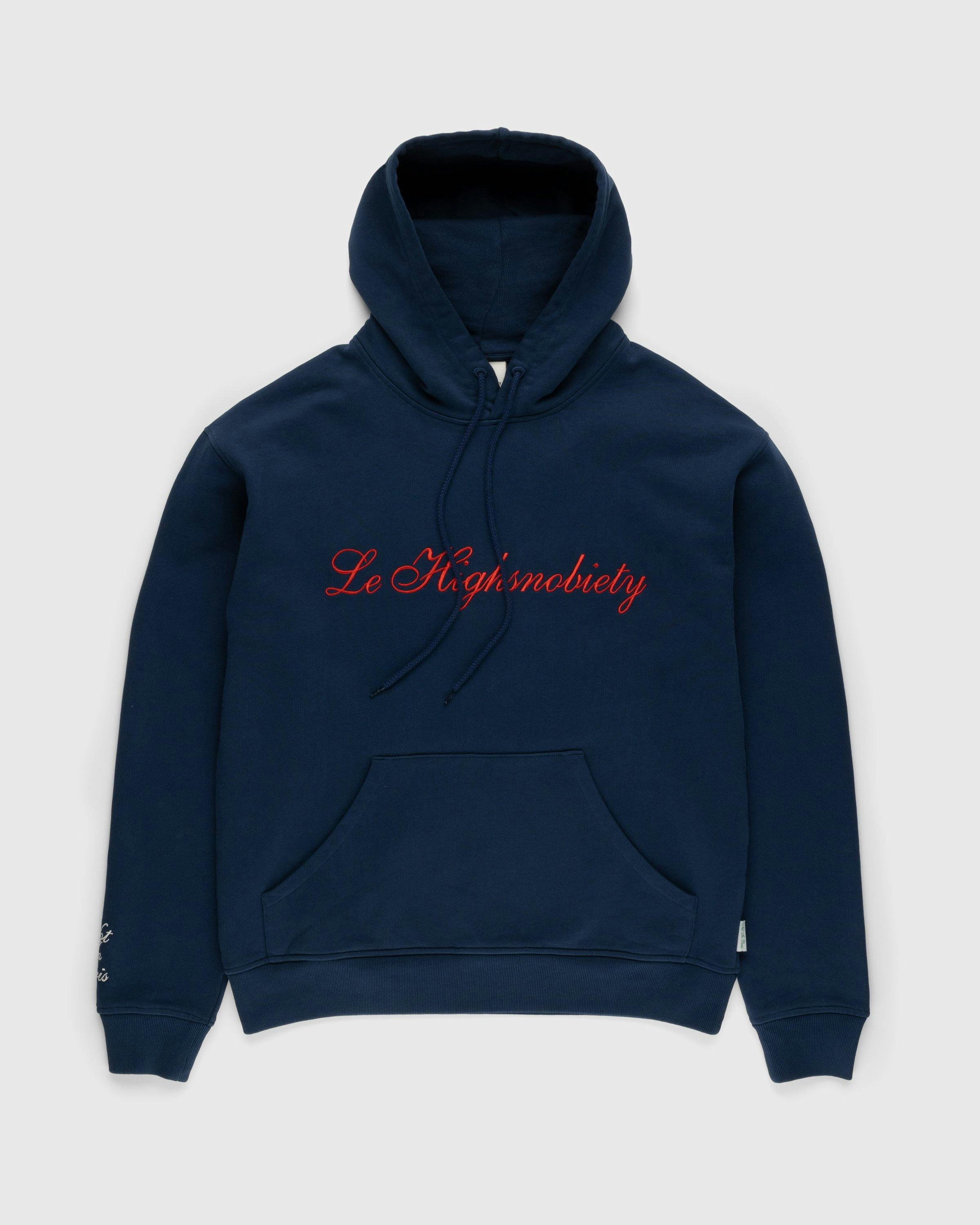 Highsnobiety - Not In Paris 4 Logo Hoodie Navy - Clothing - Blue - Image 1