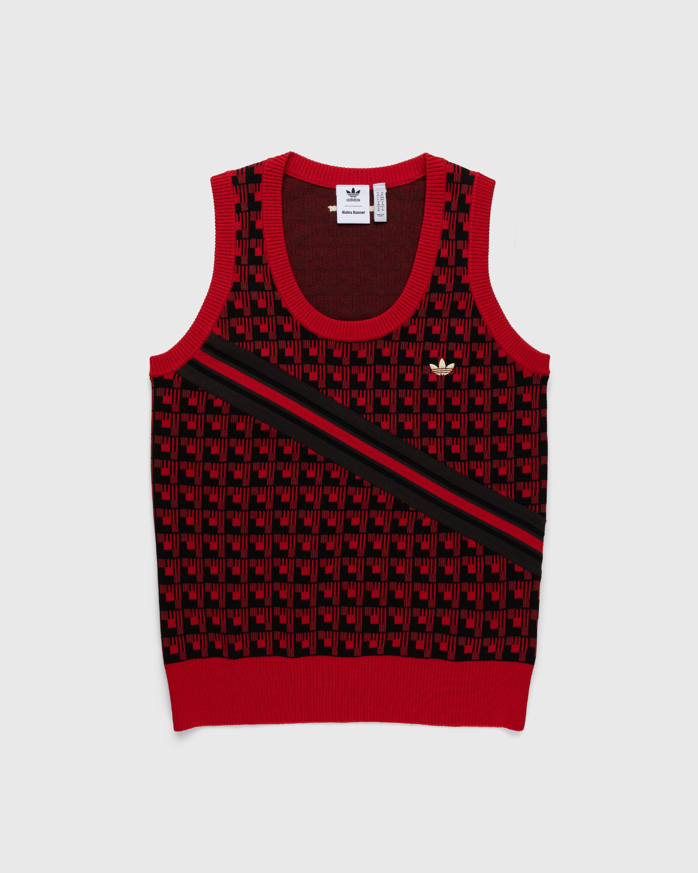 Adidas x Wales Bonner - WB Knit Vest Scarlet/Black - Clothing - Red - Image 1
