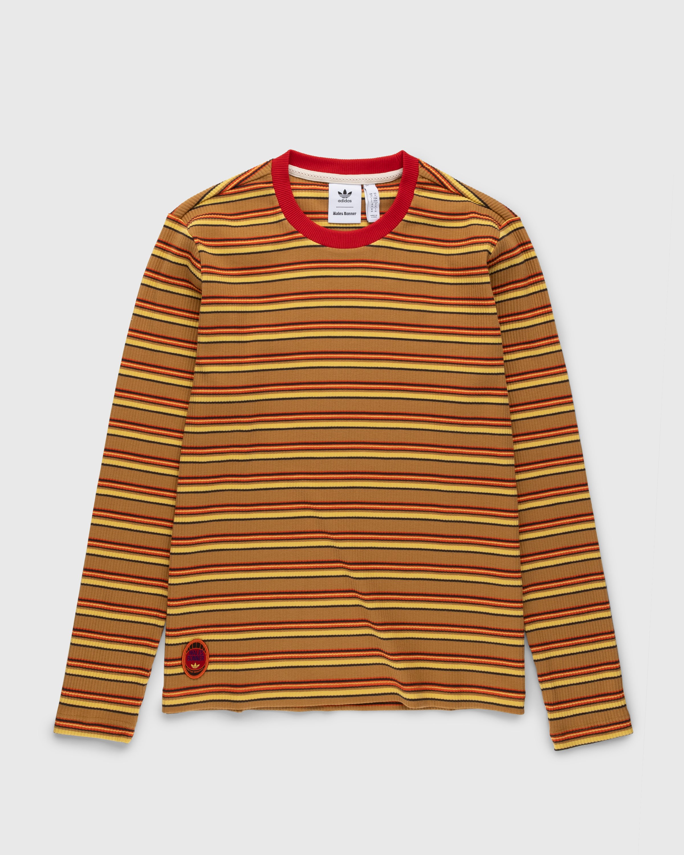 Adidas x Wales Bonner - WB Striped Longsleeve St Fade Gold/Scarlet - Clothing - Red - Image 1